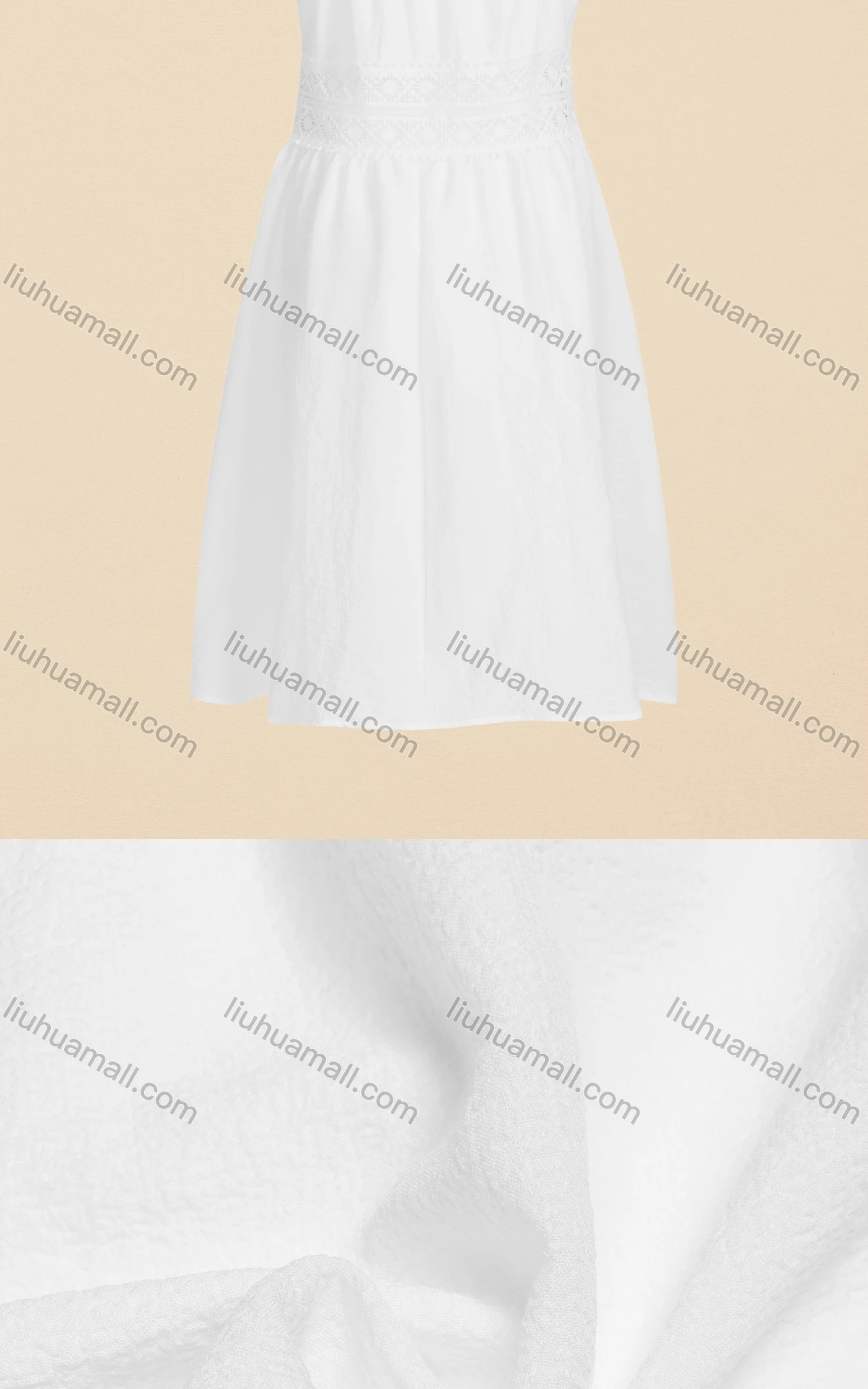 Wholesale Women's Casual Elegant V Neck High Waist Embroidered Short Cami Dress - Liuhuamall