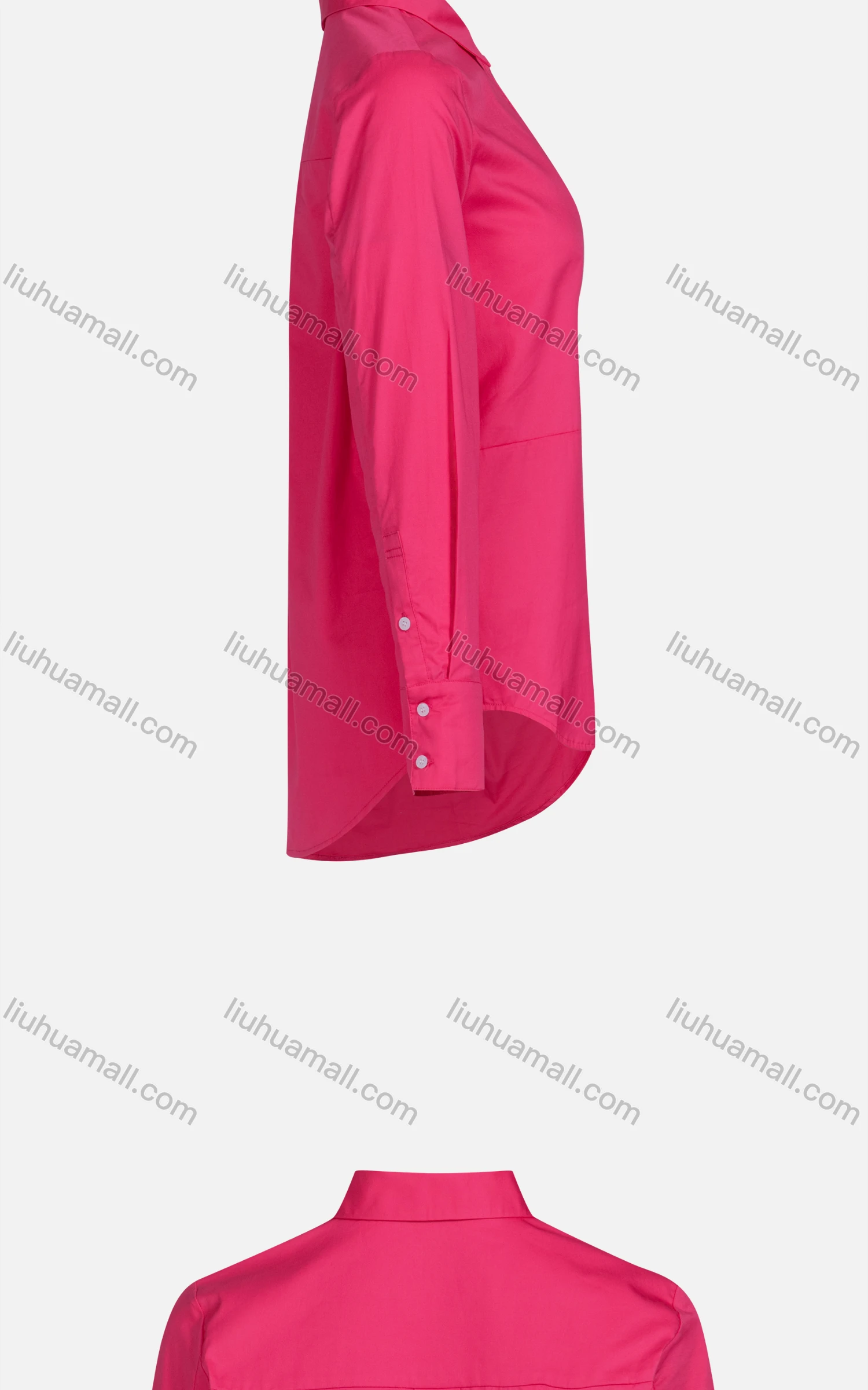 Wholesale Women's Casual Collared Long Sleeve Button Down Plain Shirt - Liuhuamall