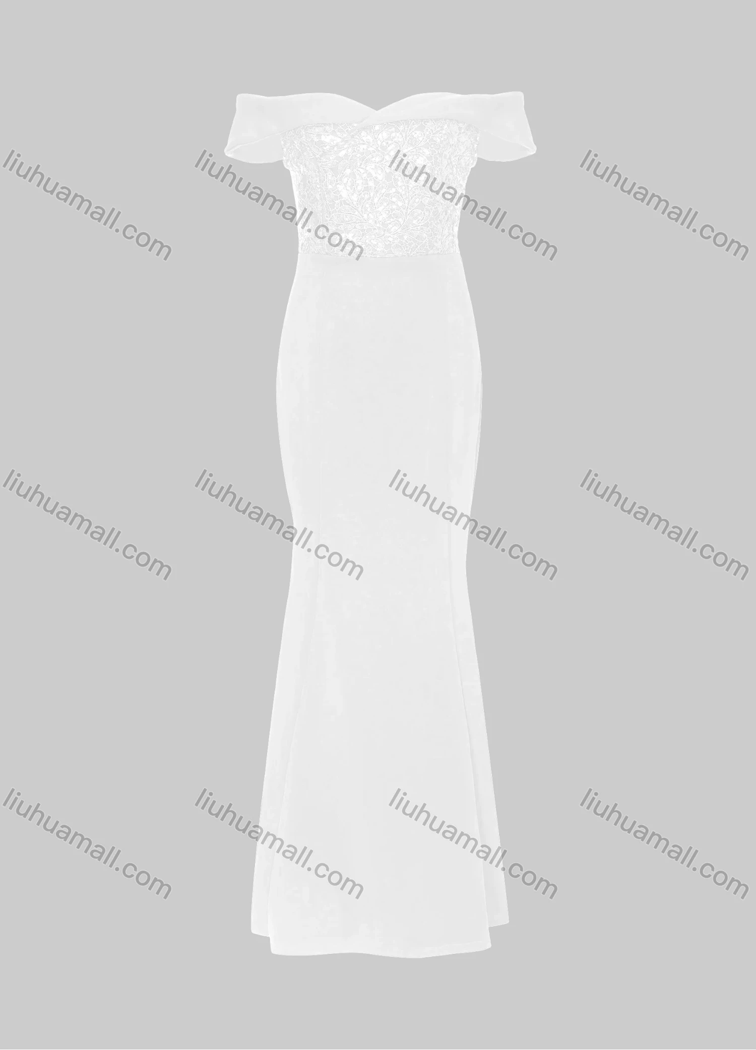 Wholesale Women's Elegant Off Shoulder Sequin Cap Mermaid Evening Dress 970# - Liuhuamall