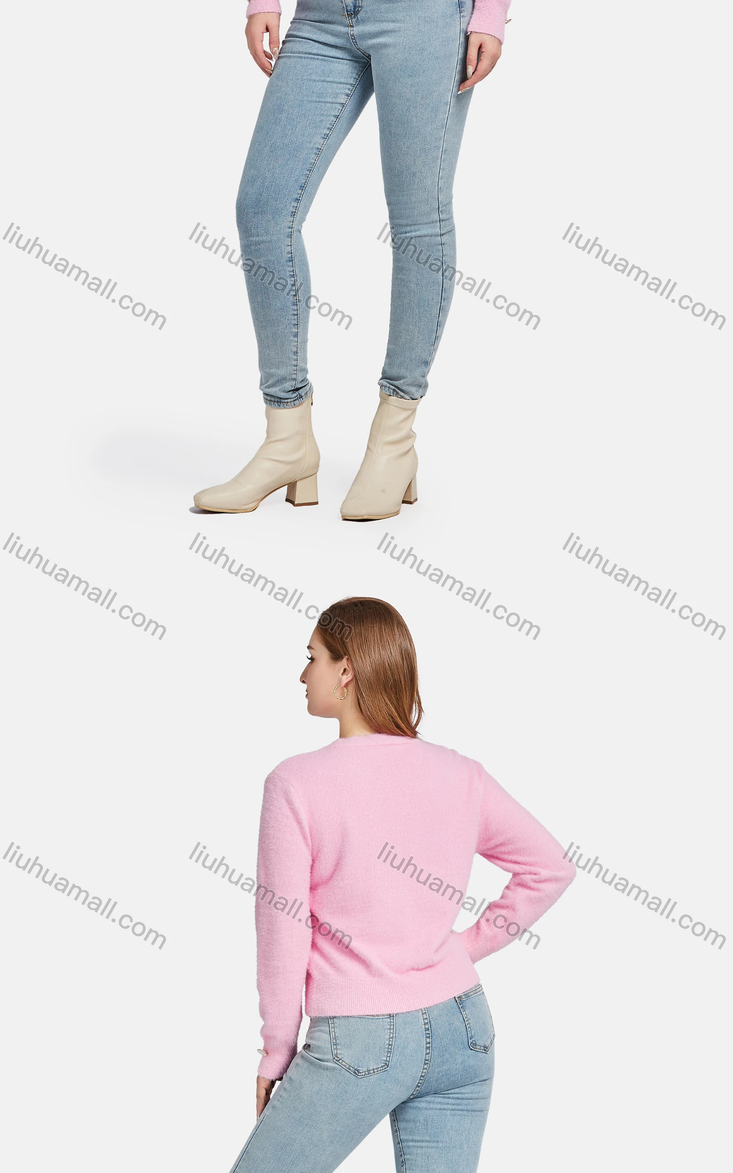 Wholesale Women's Casual Plain Long Sleeve Button Down Fleece Knit Cardigan - Liuhuamall