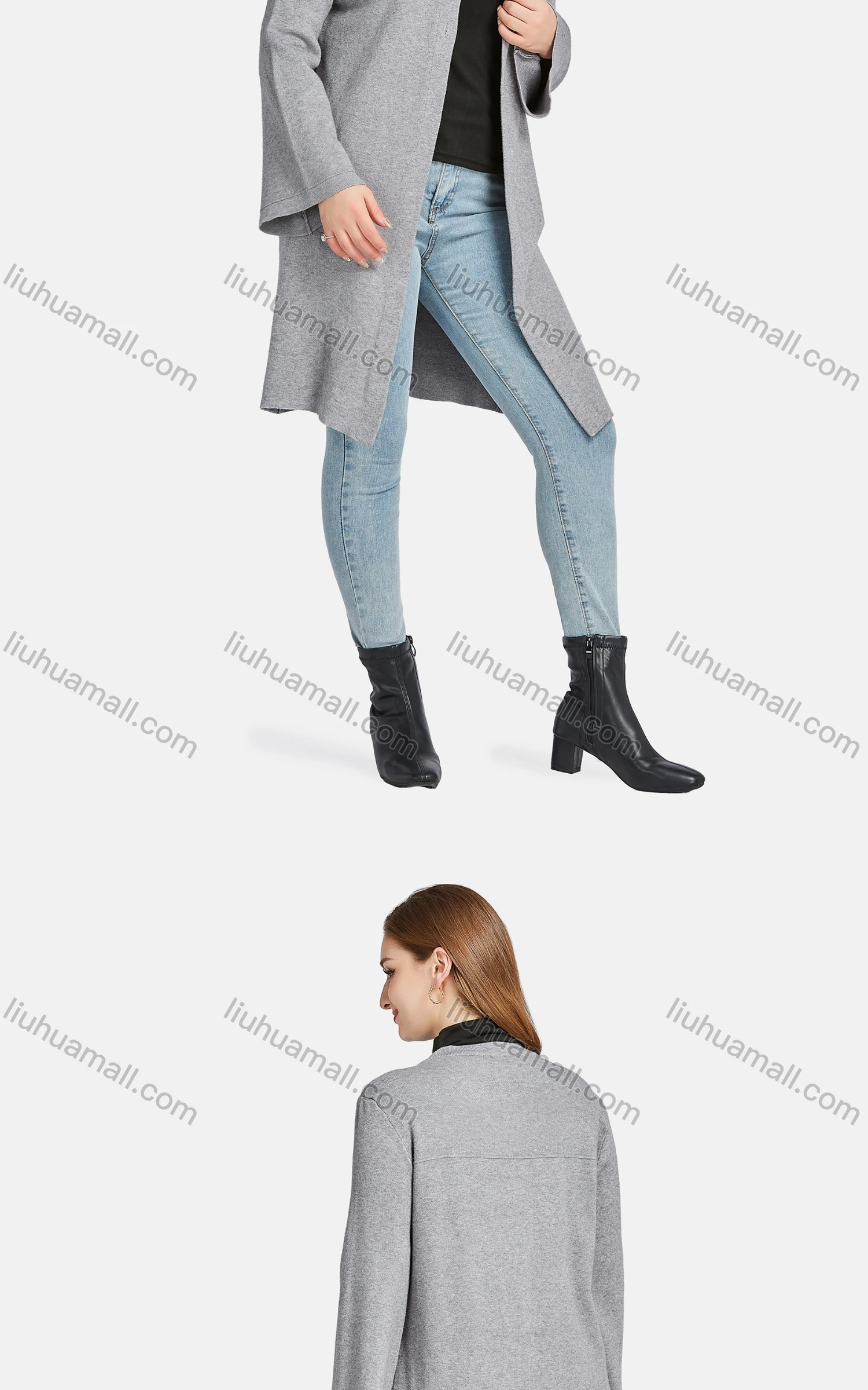 Wholesale Women's Casual Plain Long Sleeve Button Front 3D Flower Cardigan 606# - Liuhuamall