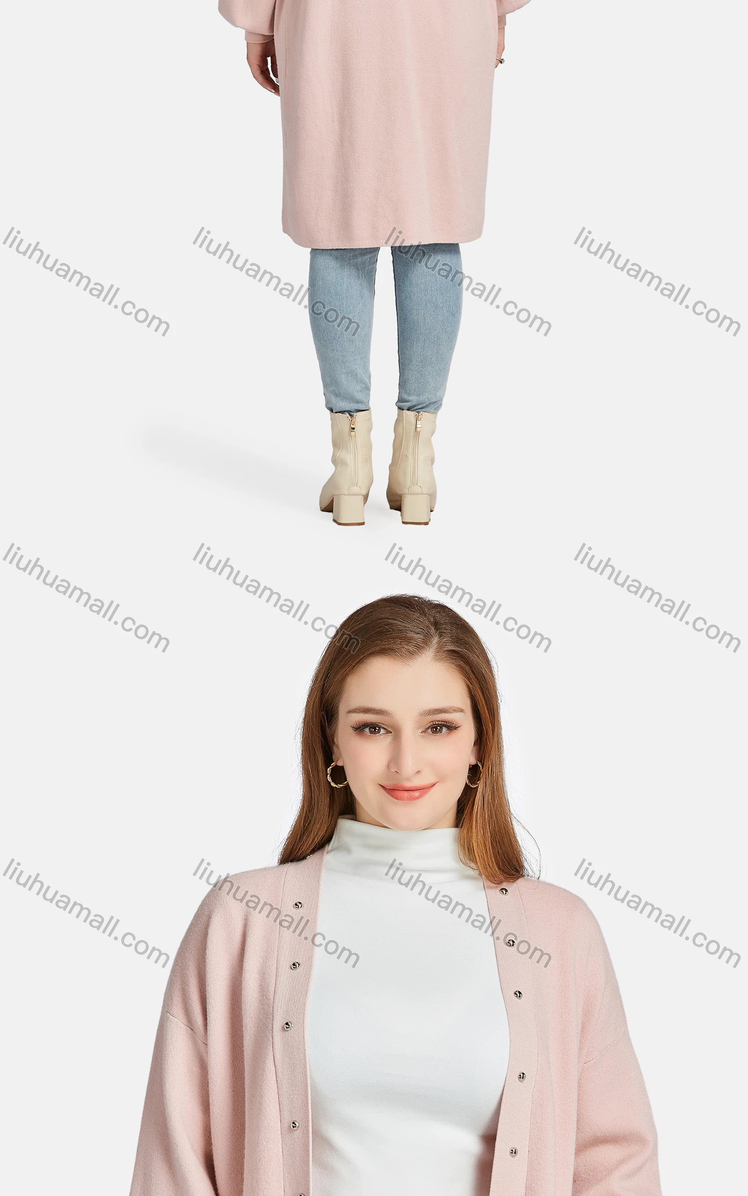 Wholesale Women's Casual Plain Long Sleeve Button Down Fleece Patch Pocket Cardigan - Liuhuamall