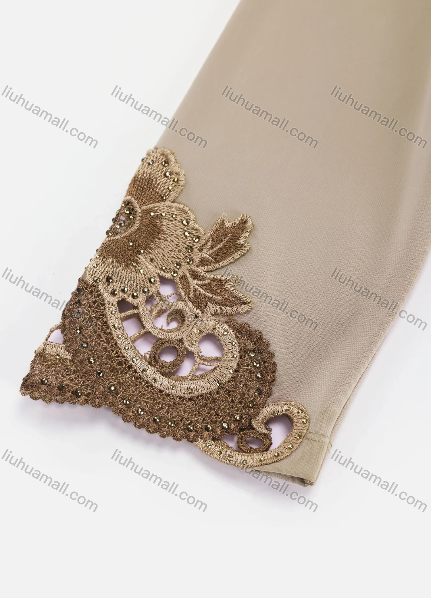 Wholesale Women's Elegant Round Neck Floral Embroidery Rhinestone Long Sleeve Blouse KJ50920# - Liuhuamall