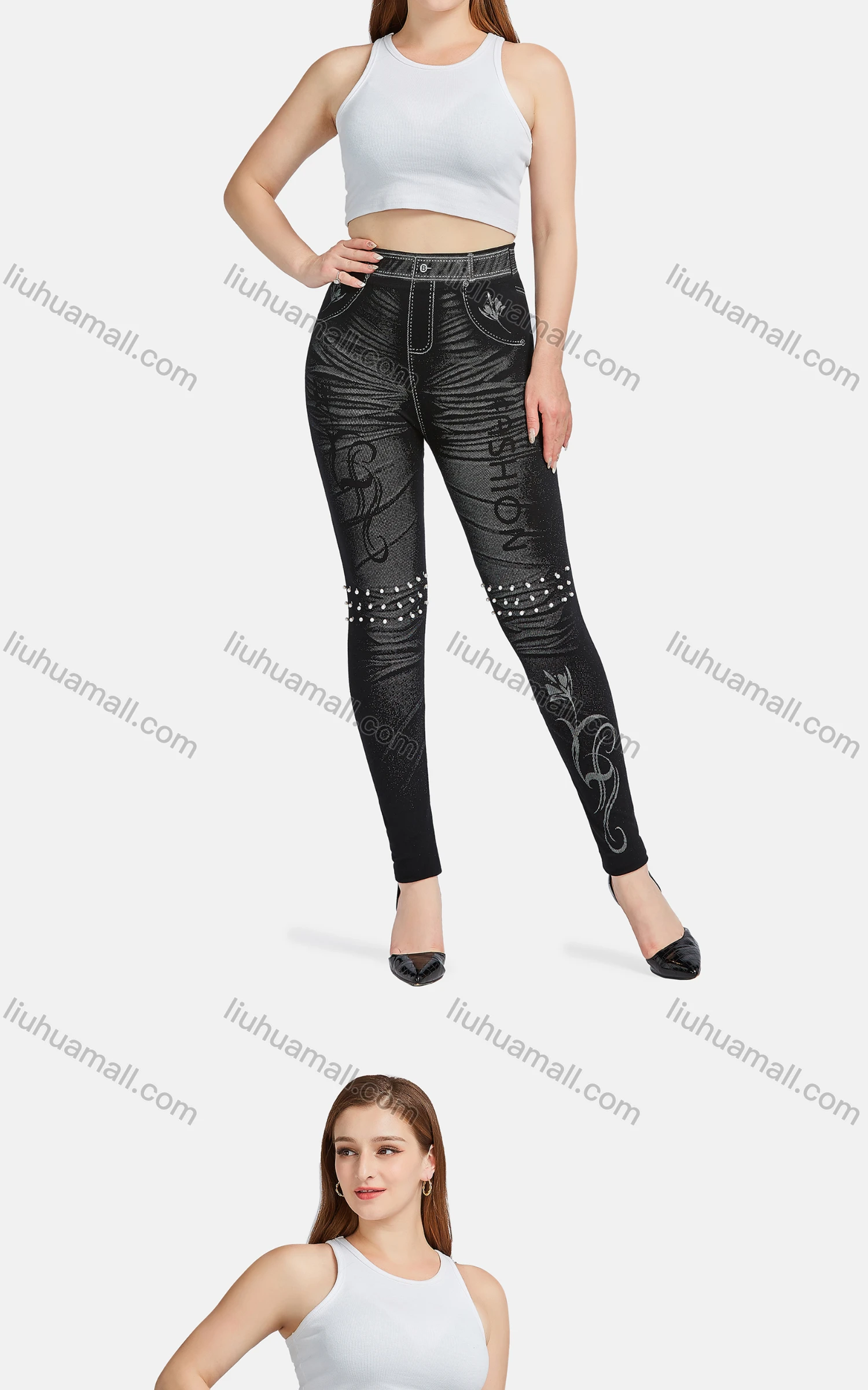 Wholesale Women's Casual High Waist Skinny Fit Ripped Distressed Jeans 2015# - Liuhuamall