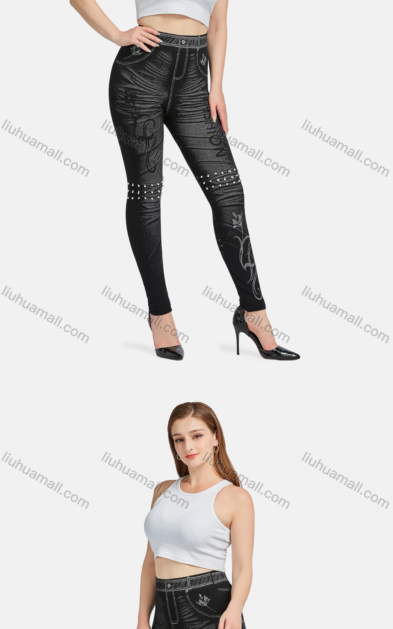 Wholesale Women's Casual High Waist Skinny Fit Ripped Distressed Jeans 2015# - Liuhuamall