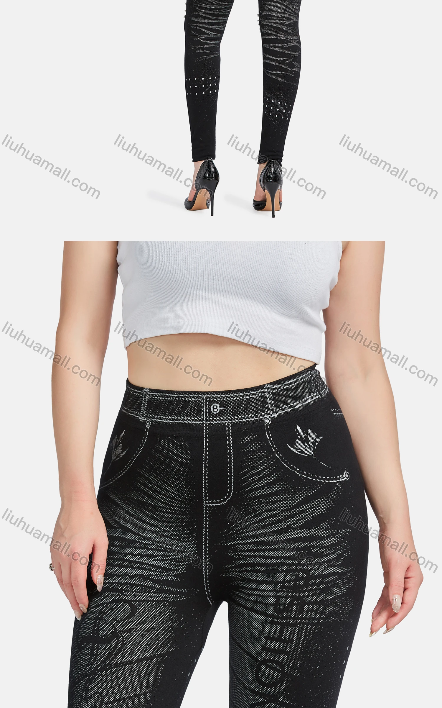 Wholesale Women's Casual High Waist Skinny Fit Ripped Distressed Jeans 2015# - Liuhuamall