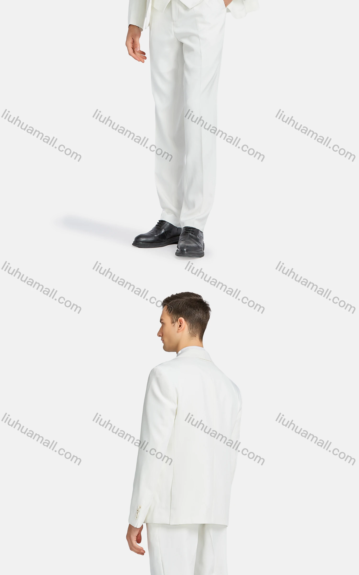 Wholesale Men's Formal Lapel Plain Double Breasted Blazer & Waistcoat & Suit Pants 3-Piece Set B9606-2# - Liuhuamall