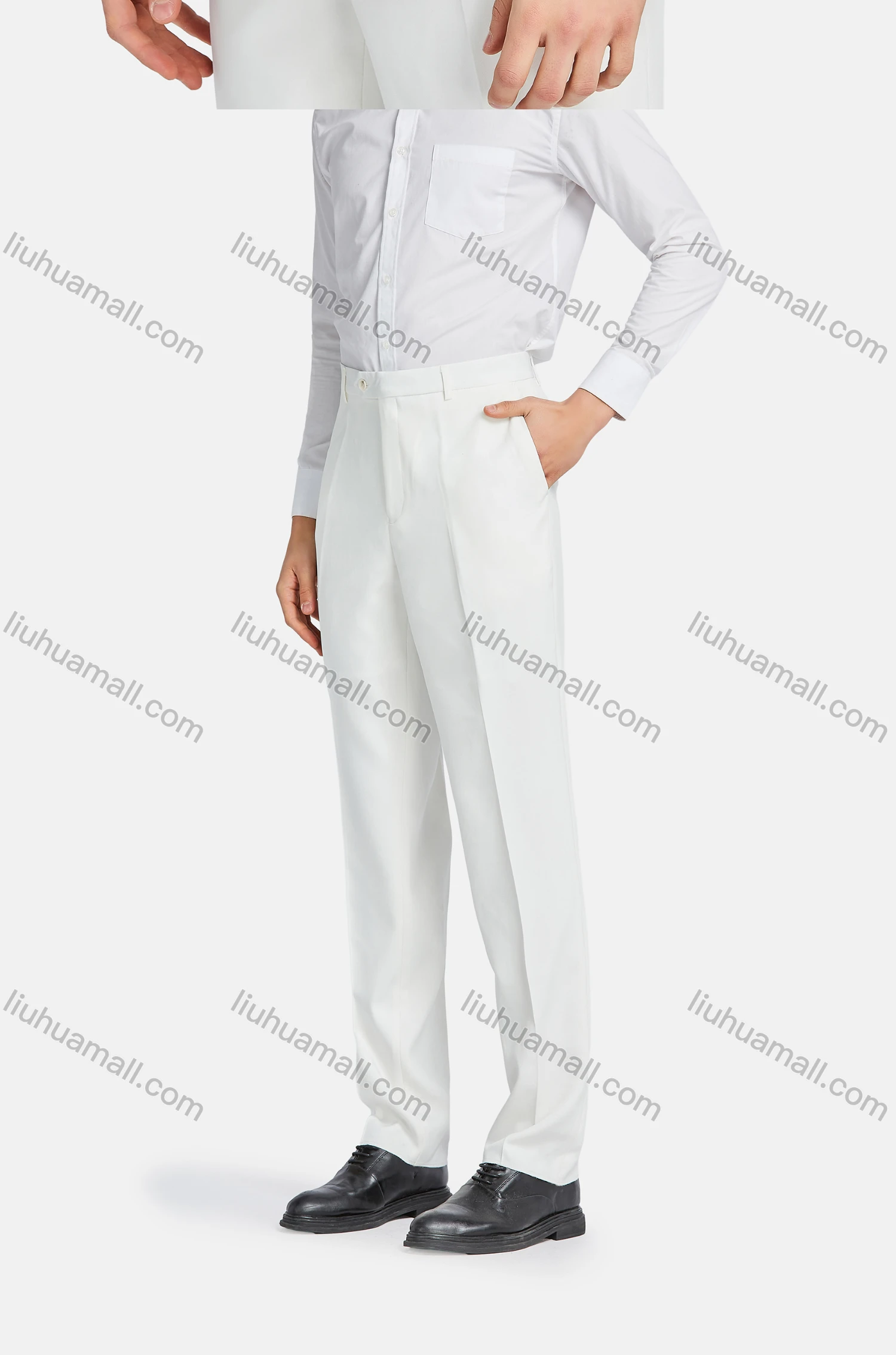 Wholesale Men's Formal Lapel Plain Double Breasted Blazer & Waistcoat & Suit Pants 3-Piece Set B9606-2# - Liuhuamall