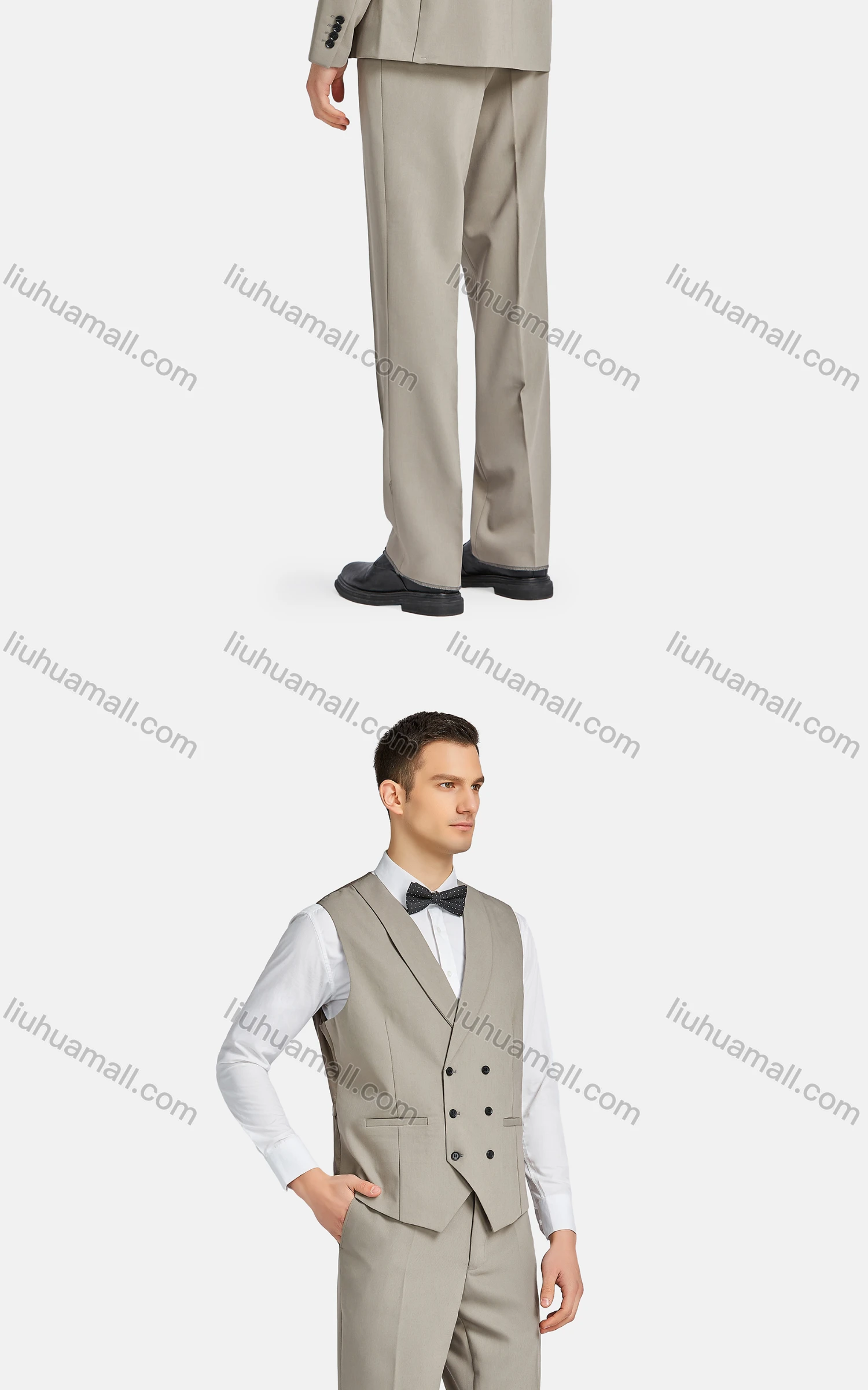 Wholesale Men's Formal Lapel One Button Blazer & Waistcoat & Suit Pants 3-Piece Set 935-58# - Liuhuamall