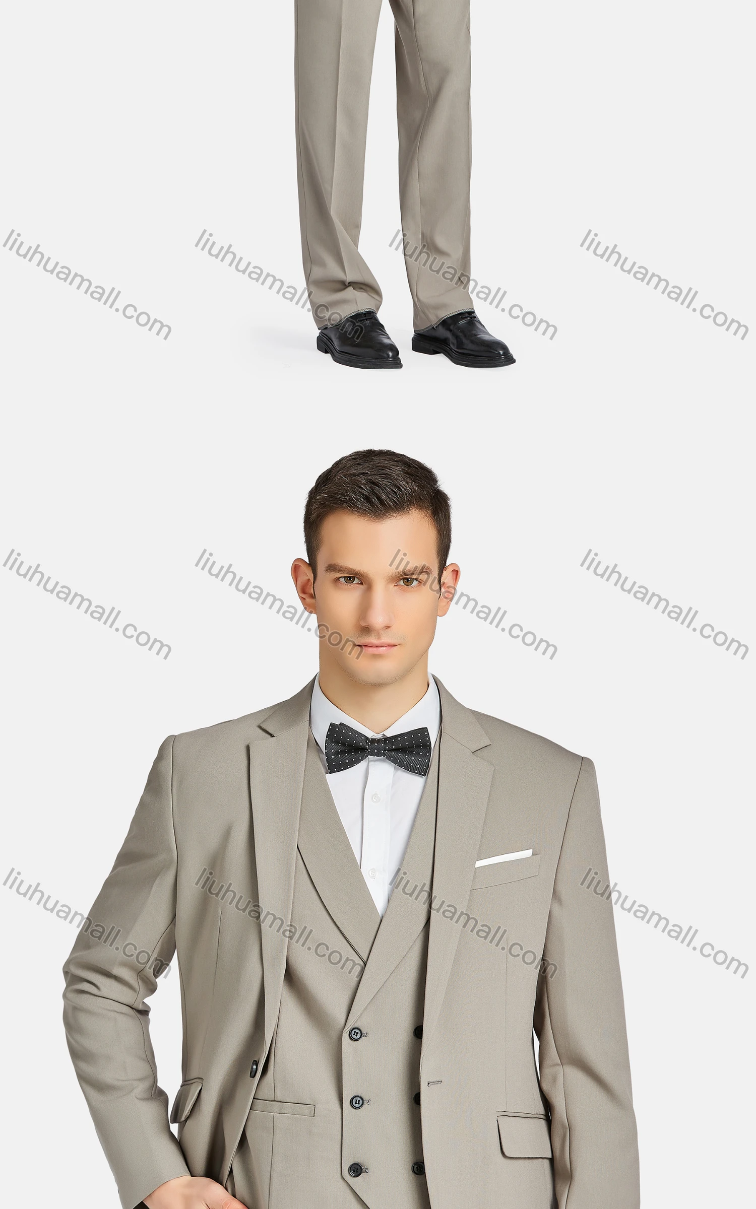 Wholesale Men's Formal Lapel One Button Blazer & Waistcoat & Suit Pants 3-Piece Set 935-58# - Liuhuamall