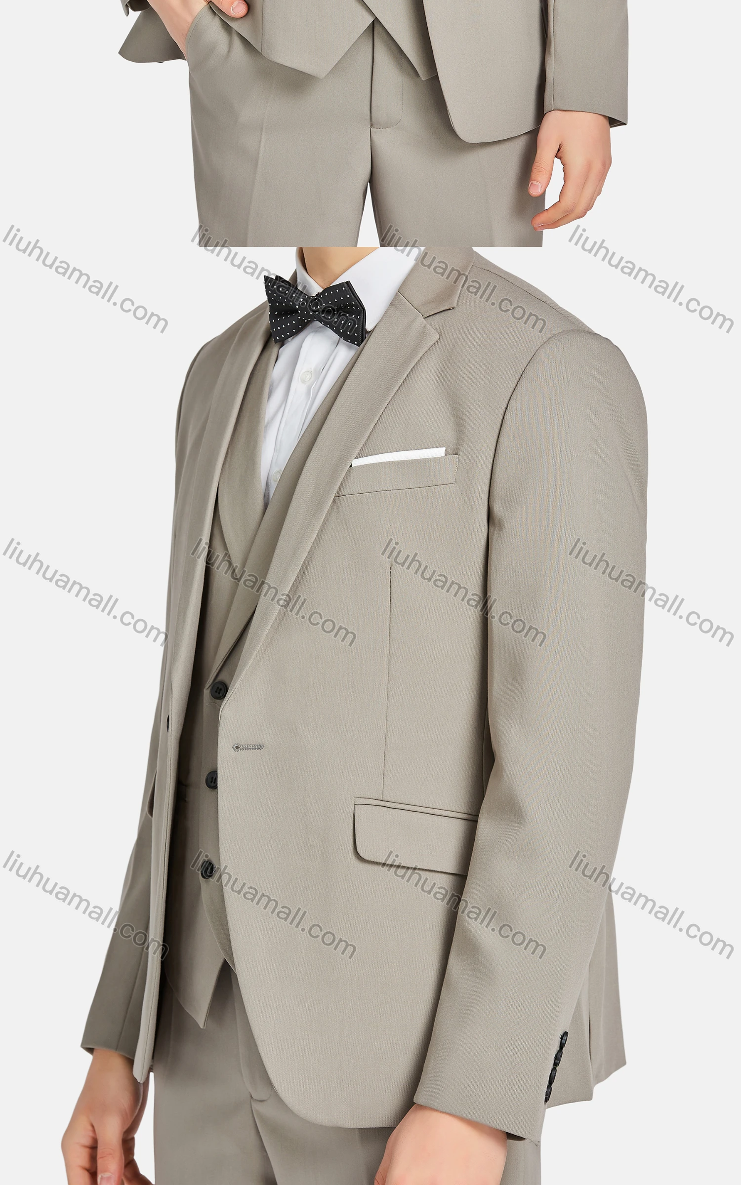Wholesale Men's Formal Lapel One Button Blazer & Waistcoat & Suit Pants 3-Piece Set 935-58# - Liuhuamall