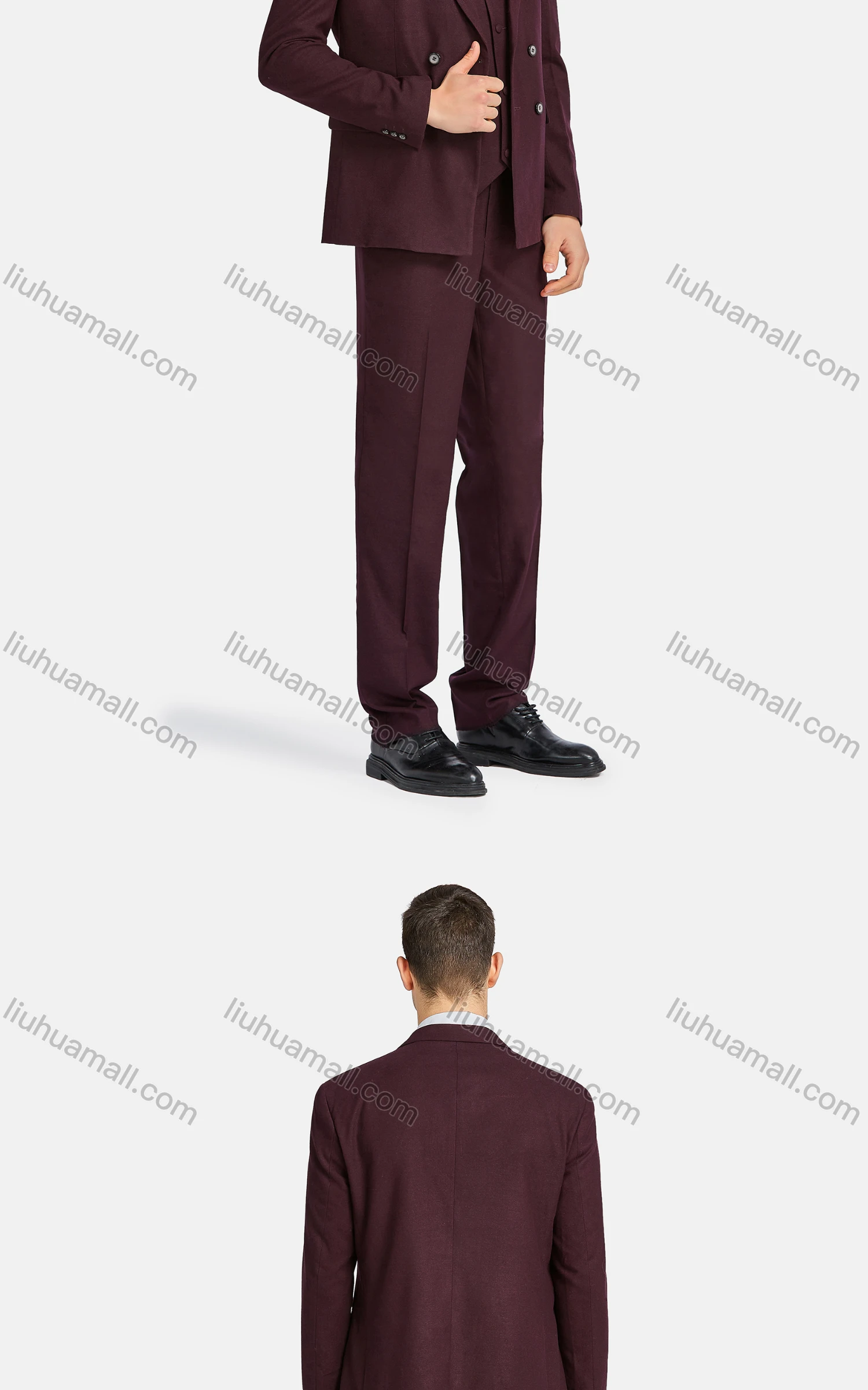 Wholesale Men's Formal Lapel Single Breasted Blazer & Waistcoat & Suit Pants 3-Piece Set 730-13# - Liuhuamall