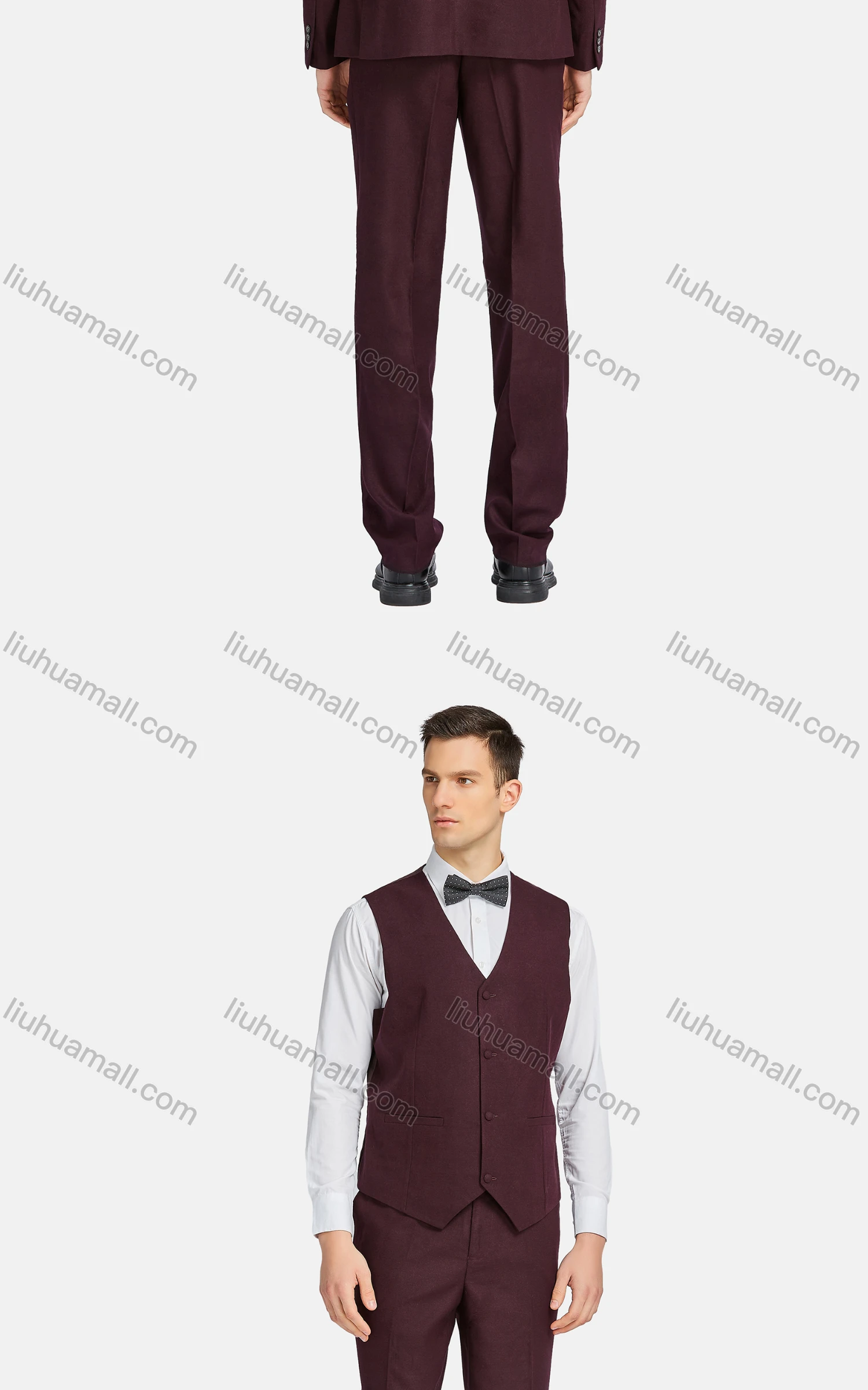 Wholesale Men's Formal Lapel Single Breasted Blazer & Waistcoat & Suit Pants 3-Piece Set 730-13# - Liuhuamall