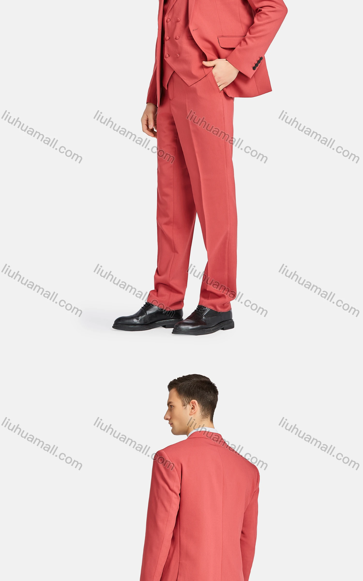 Wholesale Men's Formal Lapel One Button Blazer & Waistcoat & Suit Pants 3-Piece Set 935-56# - Liuhuamall