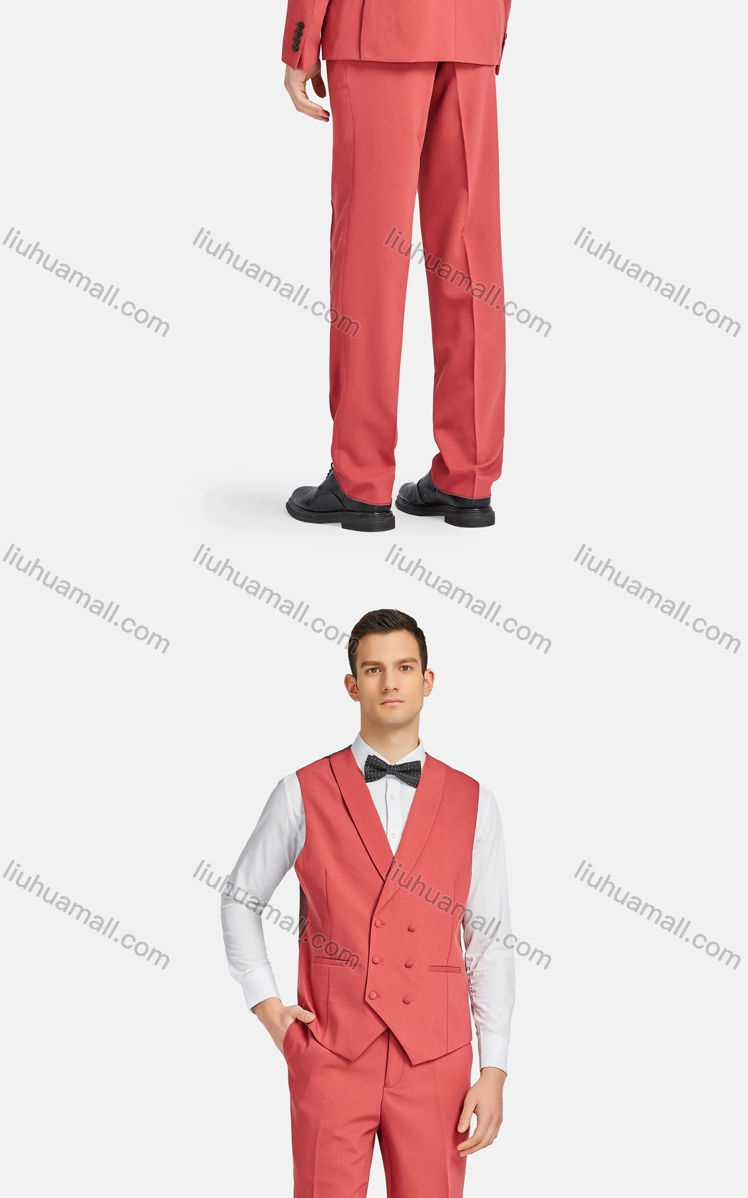Wholesale Men's Formal Lapel One Button Blazer & Waistcoat & Suit Pants 3-Piece Set 935-56# - Liuhuamall