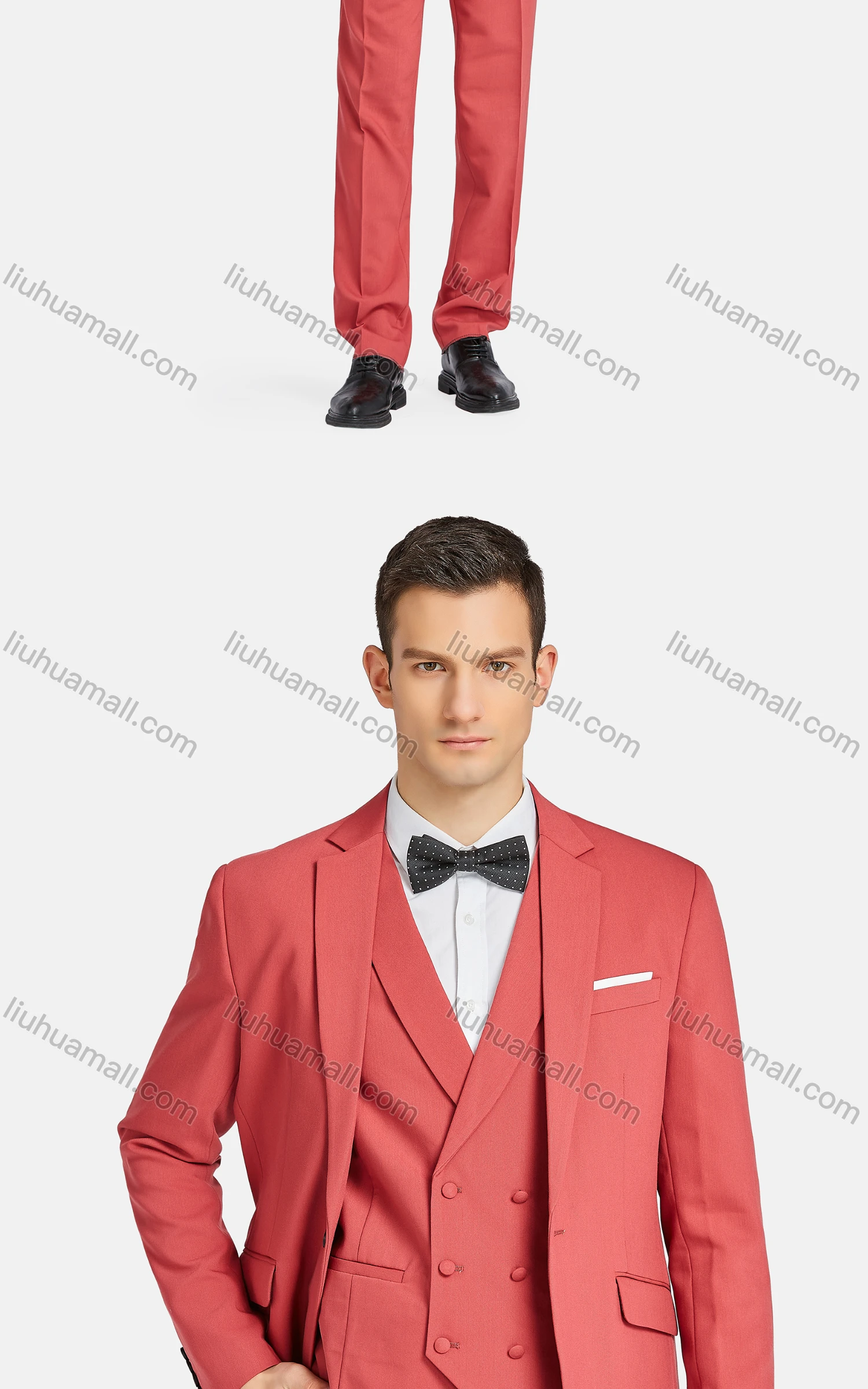 Wholesale Men's Formal Lapel One Button Blazer & Waistcoat & Suit Pants 3-Piece Set 935-56# - Liuhuamall