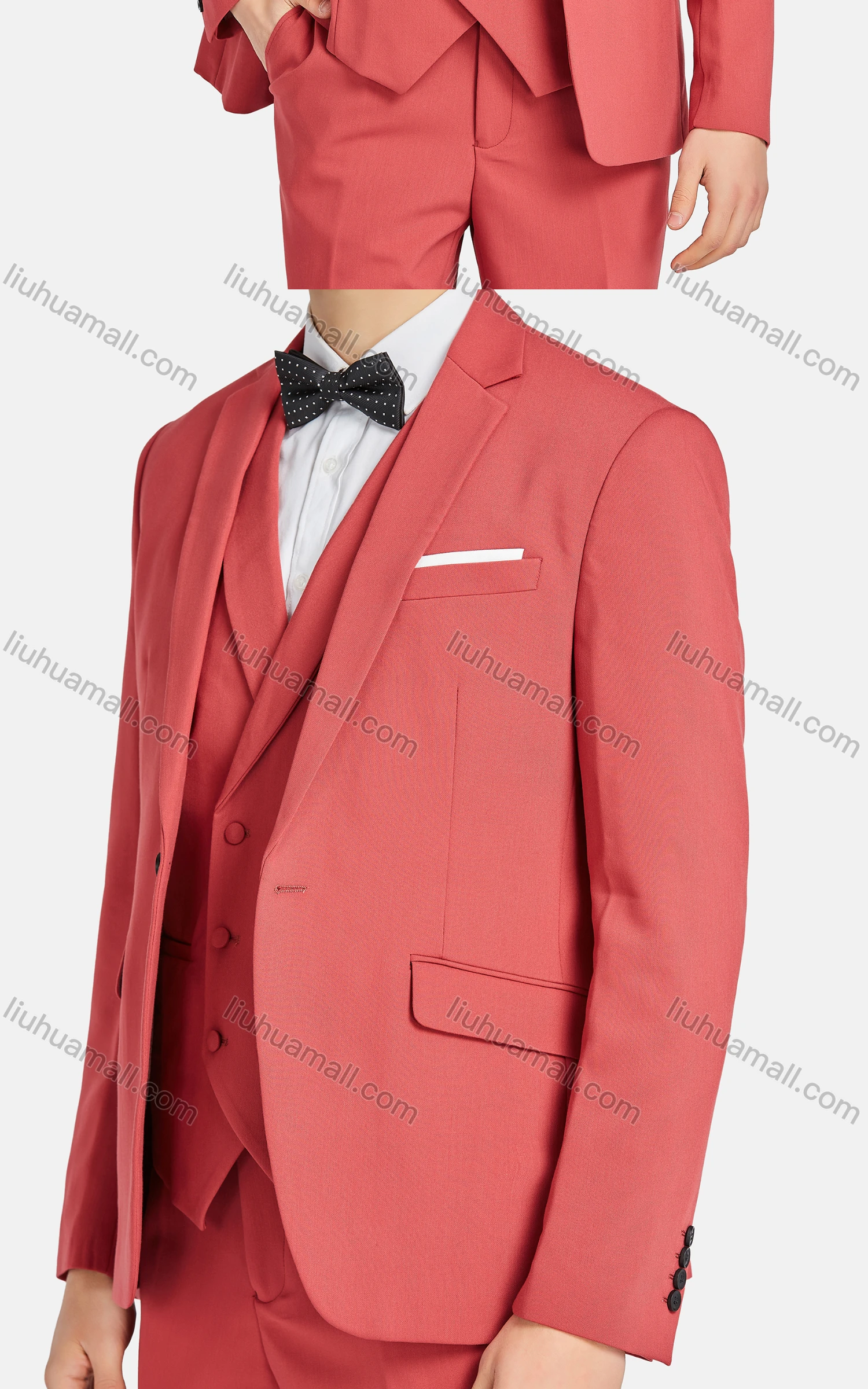 Wholesale Men's Formal Lapel One Button Blazer & Waistcoat & Suit Pants 3-Piece Set 935-56# - Liuhuamall
