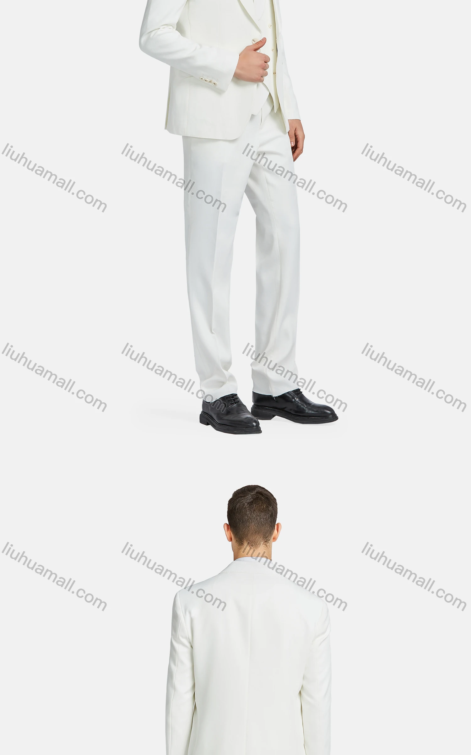 Wholesale Men's Formal Lapel One Button Blazer & Waistcoat & Suit Pants 3-Piece Set A9606-2# - Liuhuamall