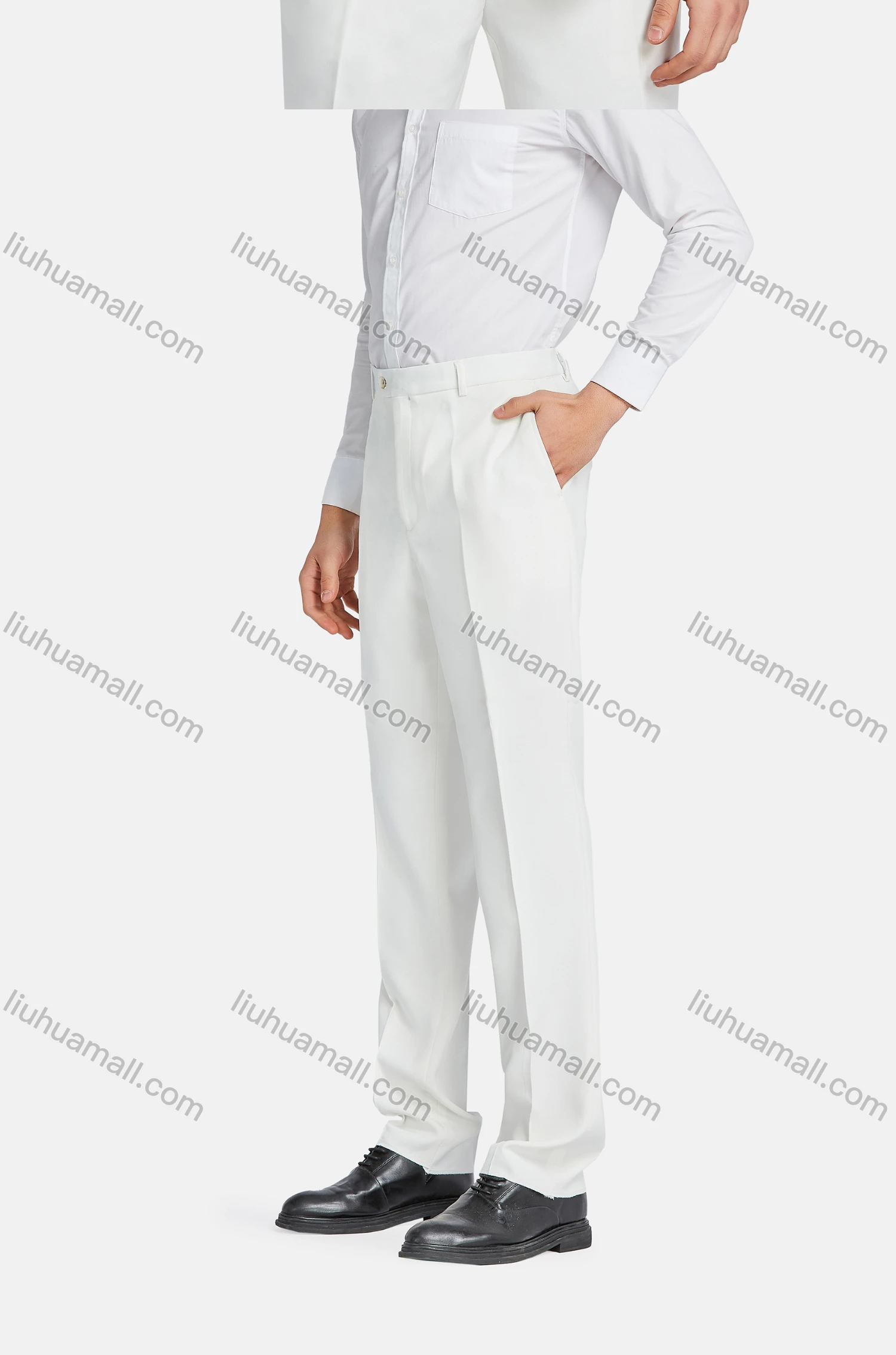 Wholesale Men's Formal Lapel One Button Blazer & Waistcoat & Suit Pants 3-Piece Set A9606-2# - Liuhuamall