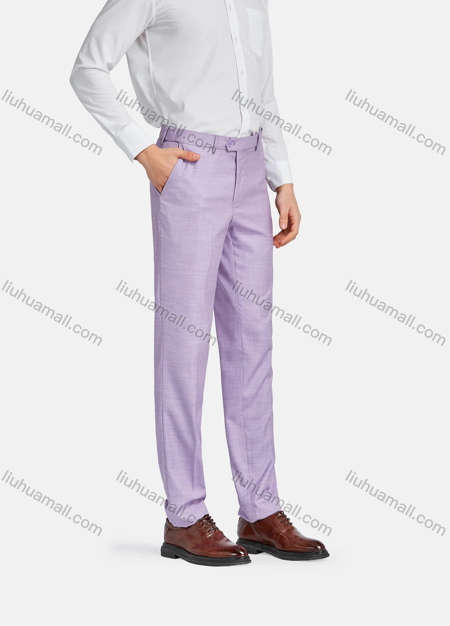 Wholesale Men's Formal Business Lapel Two Buttons Blazer Jacket & Single Breasted Waistcoat & Pants 3 Piece Suit Set - Liuhuamall