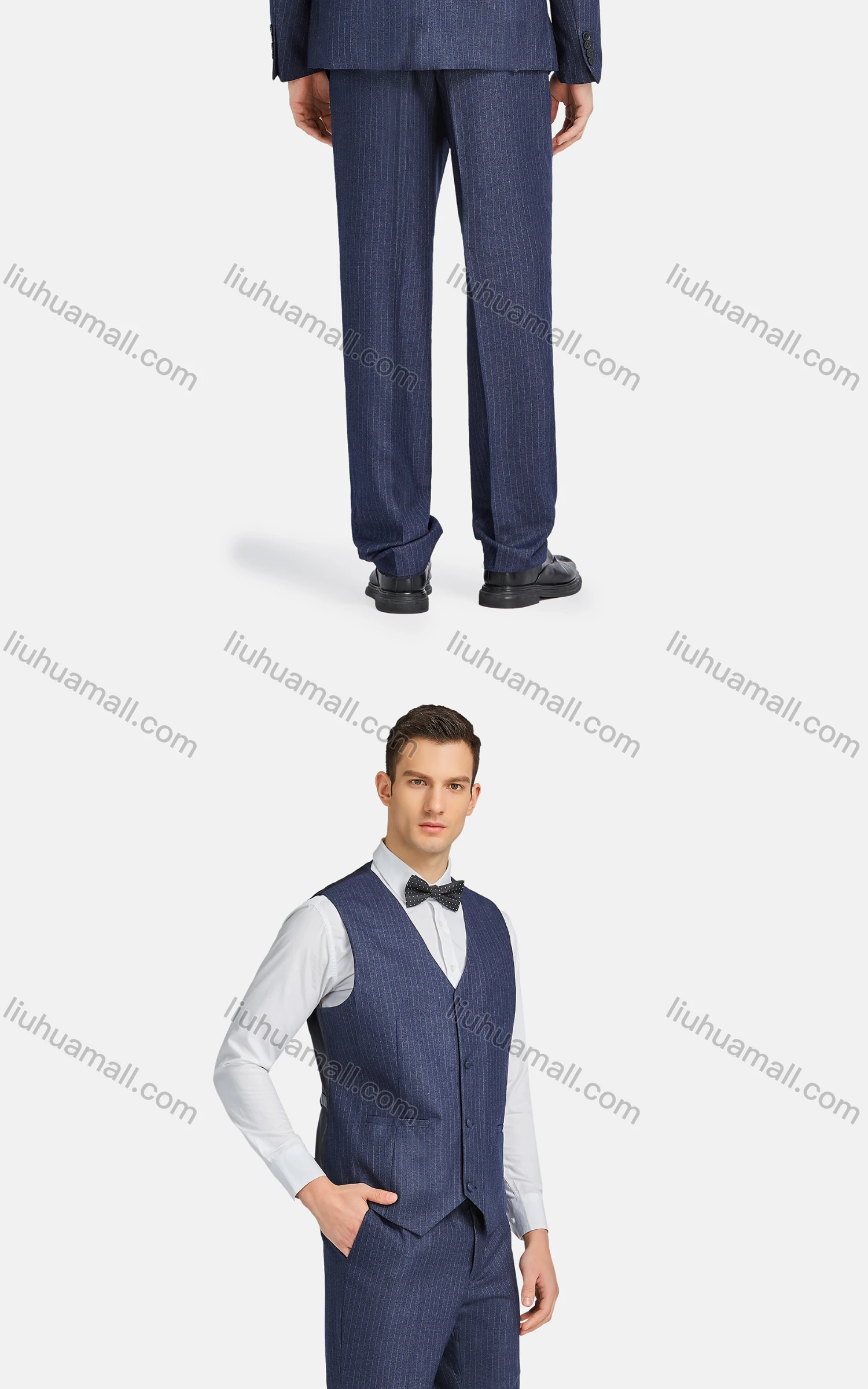Wholesale Men's Formal Lapel Single Breasted Blazer & Waistcoat & Suit Pants 3-Piece Set 8-14# - Liuhuamall