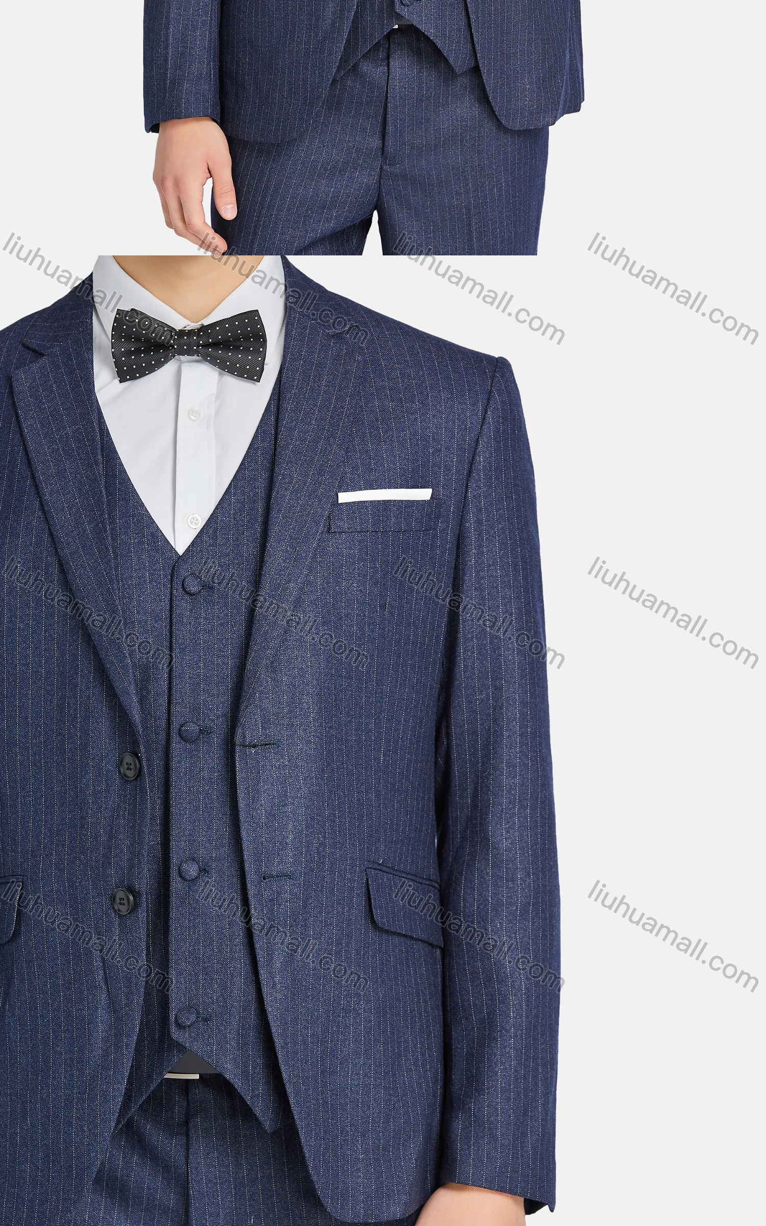 Wholesale Men's Formal Lapel Single Breasted Blazer & Waistcoat & Suit Pants 3-Piece Set 8-14# - Liuhuamall