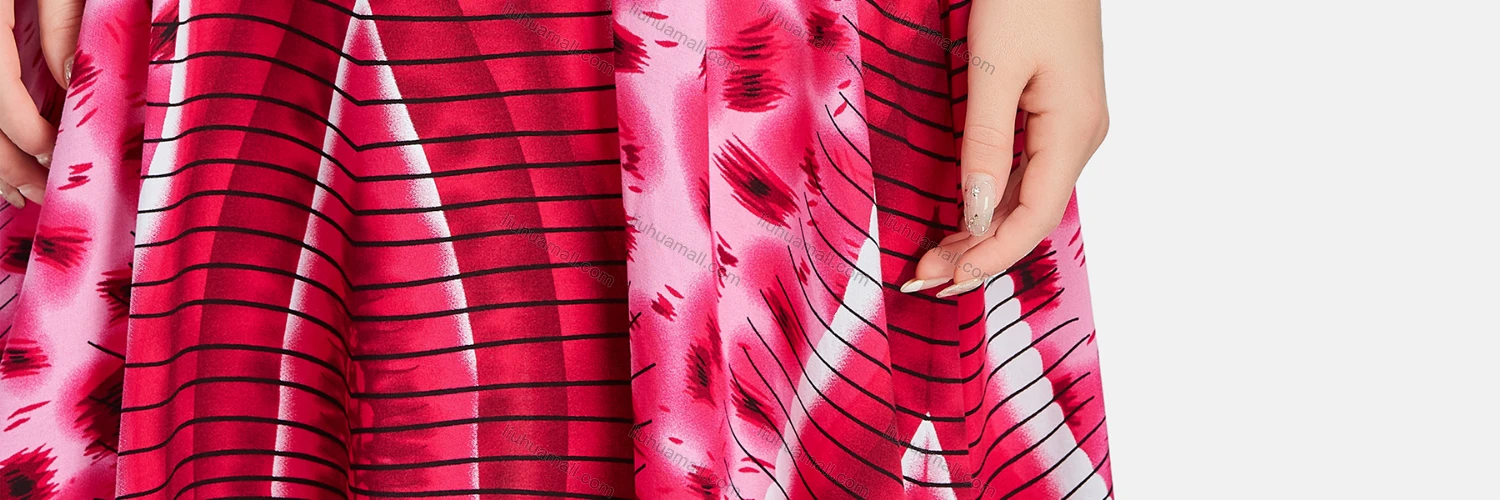 Wholesale Women's Casual Scoop Neck Tie Dye Allover Print Lace Up Midi Dress XQ-796-YD# - Liuhuamall