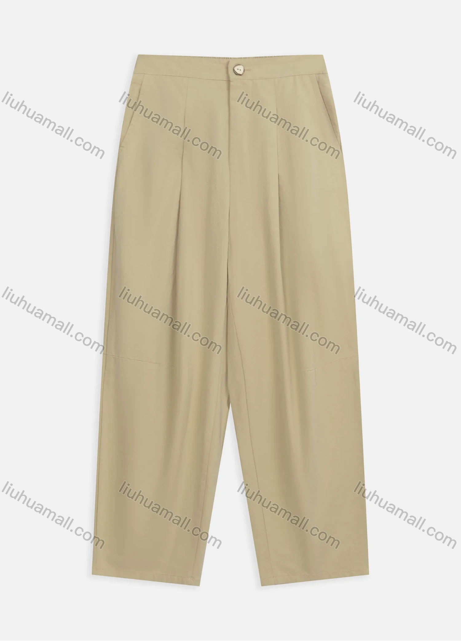 Wholesale Women's Casual Plain High Waist Wide Leg Ankle Length Pants 8036-2# - Liuhuamall