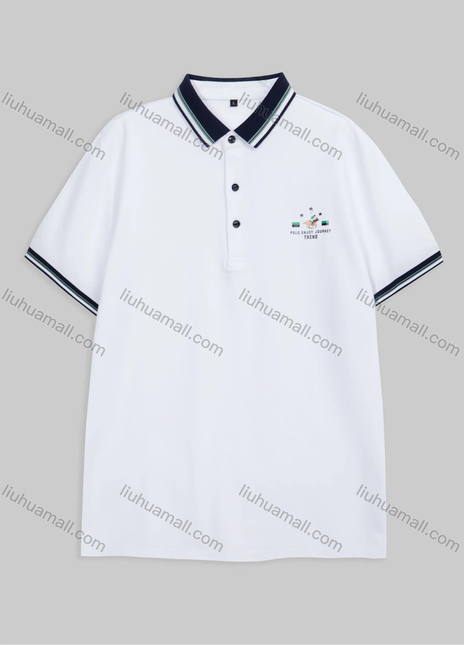 Wholesale Men's Casual Short Sleeve Plain Labelled Polo Shirt A01# - Liuhuamall