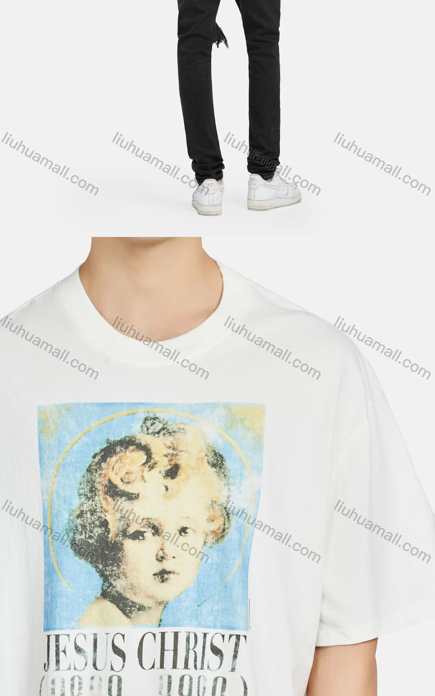 Wholesale Men's Hip Hop Crew Neck Short Sleeve Loose Fit Graphic Letter T-shirt - Liuhuamall