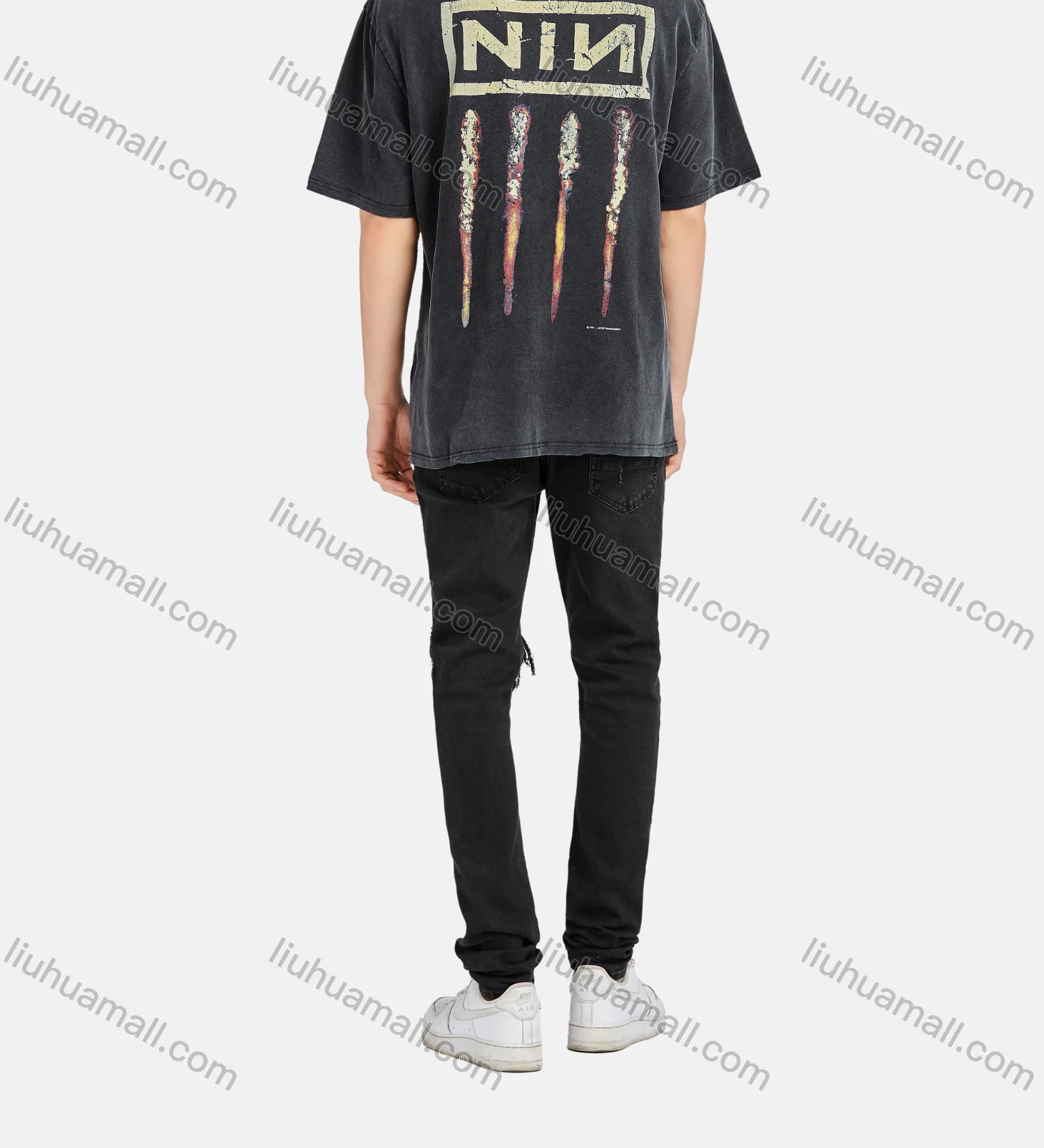 Wholesale Men's Hip Hop Crew Neck Short Sleeve Loose Fit Graphic Letter T-shirt - Liuhuamall