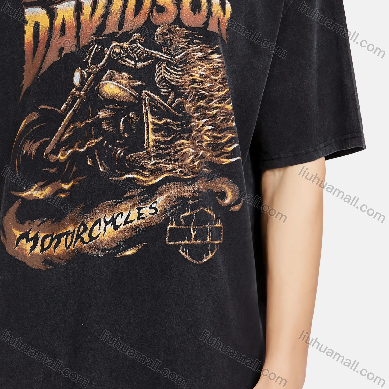 Wholesale Men's Hip Hop Crew Neck Short Sleeve Loose Fit Graphic Letter T-shirt - Liuhuamall