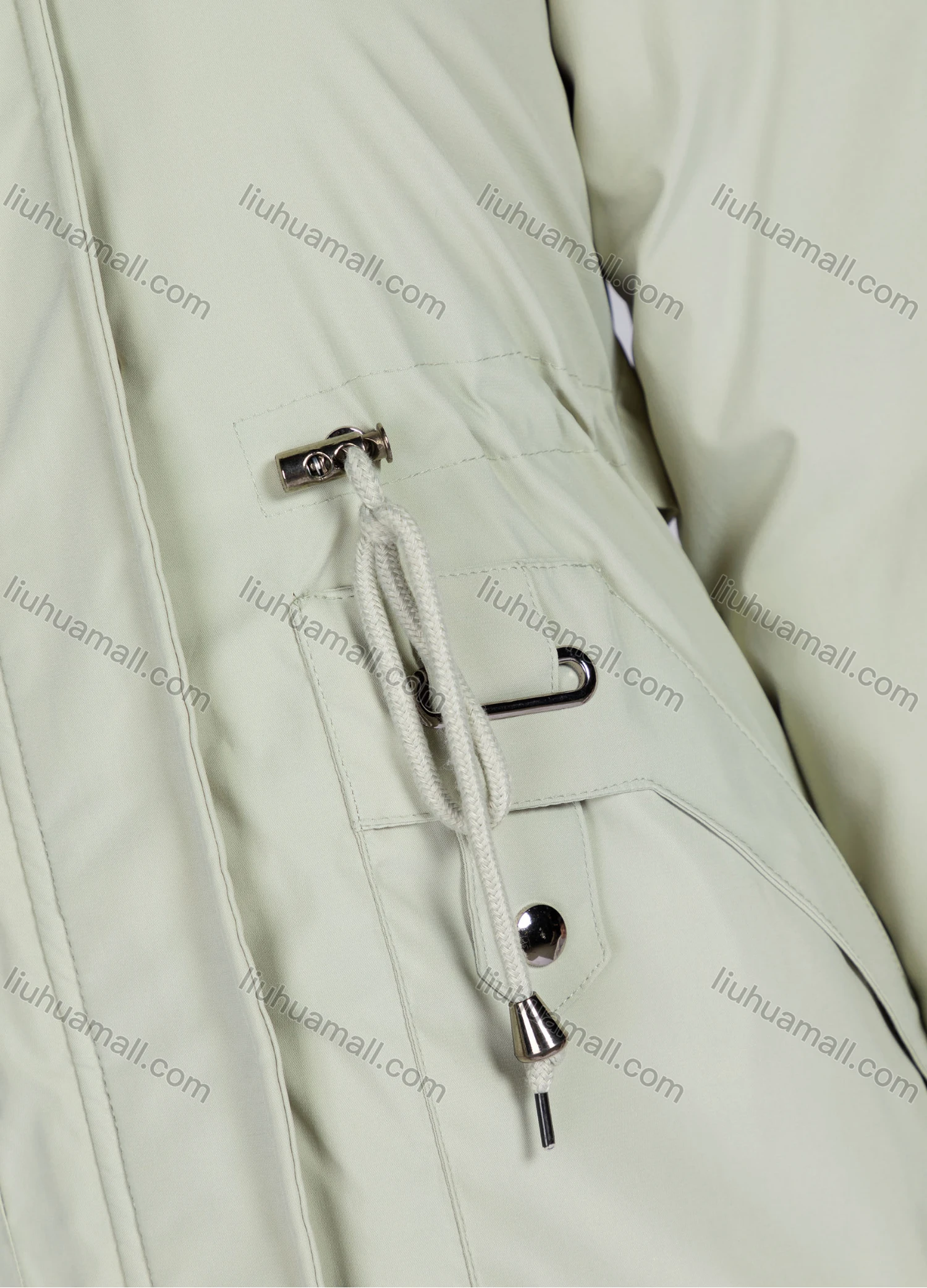 Wholesale Women's Casual Plain Long Sleeve Drawstring Fluffy Hooded Parka - Liuhuamall