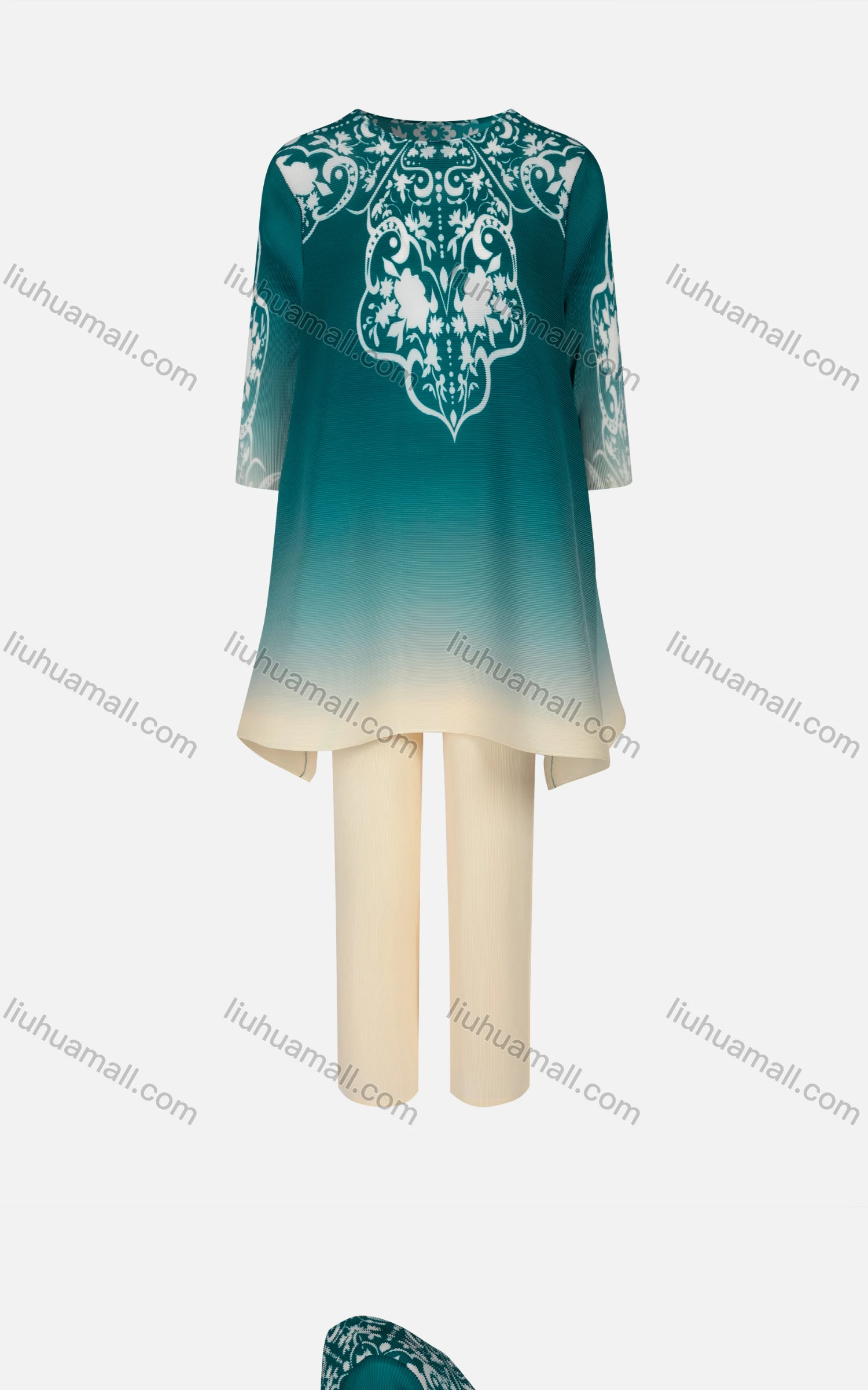 Wholesale Women's Chinese Traditional Elegant Long Sleeve Ombre Folk Art Dress 2-piece Set 801# - Liuhuamall