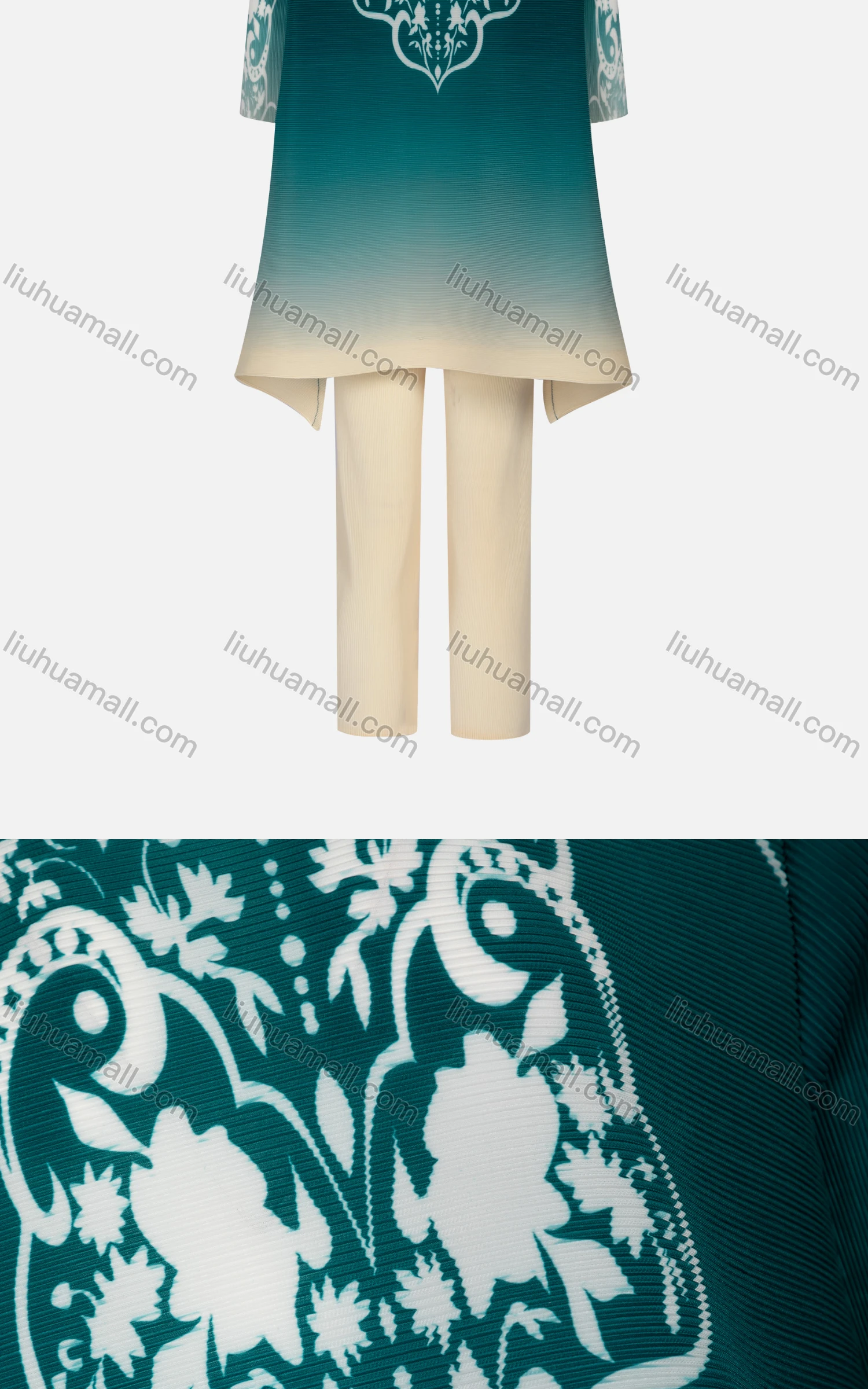 Wholesale Women's Chinese Traditional Elegant Long Sleeve Ombre Folk Art Dress 2-piece Set 801# - Liuhuamall