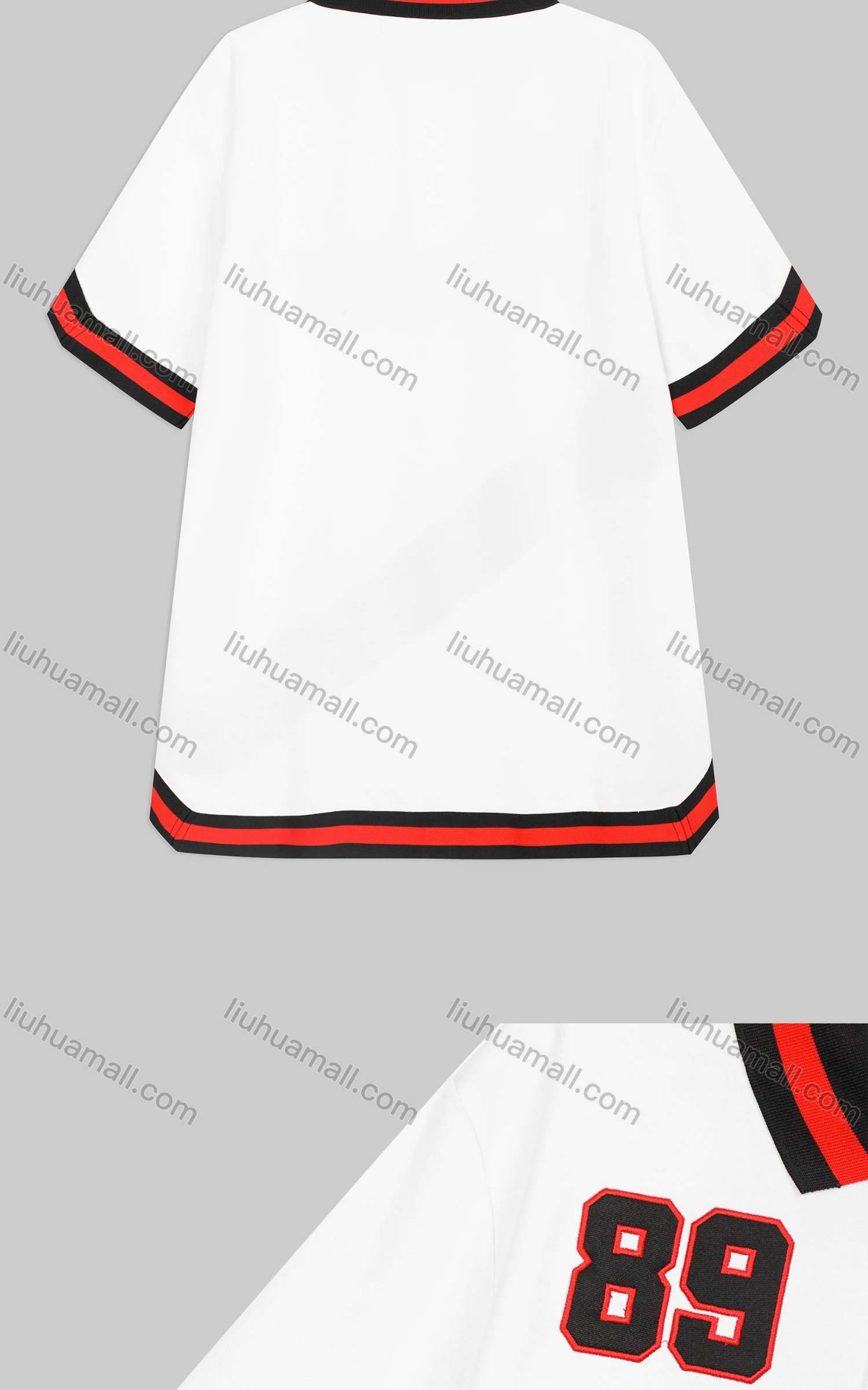 Wholesale Men's Sporty Striped Letter Collared Button Front Short Sleeve Polo-shirt - Liuhuamall