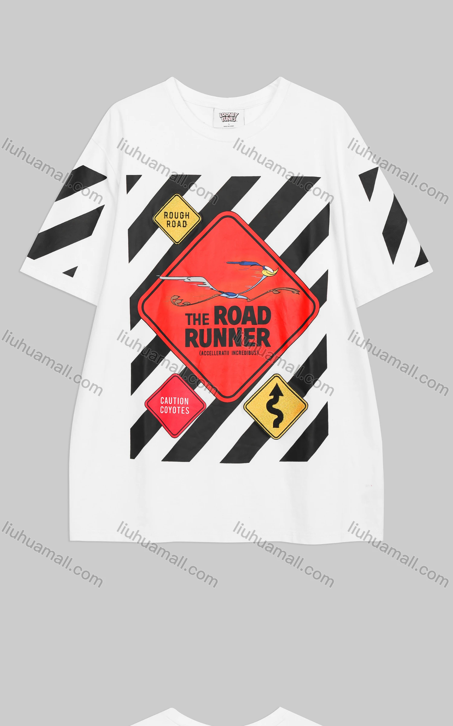 Wholesale Men's Casual Striped Graphic Crew Neck Short Sleeve Tee - Liuhuamall