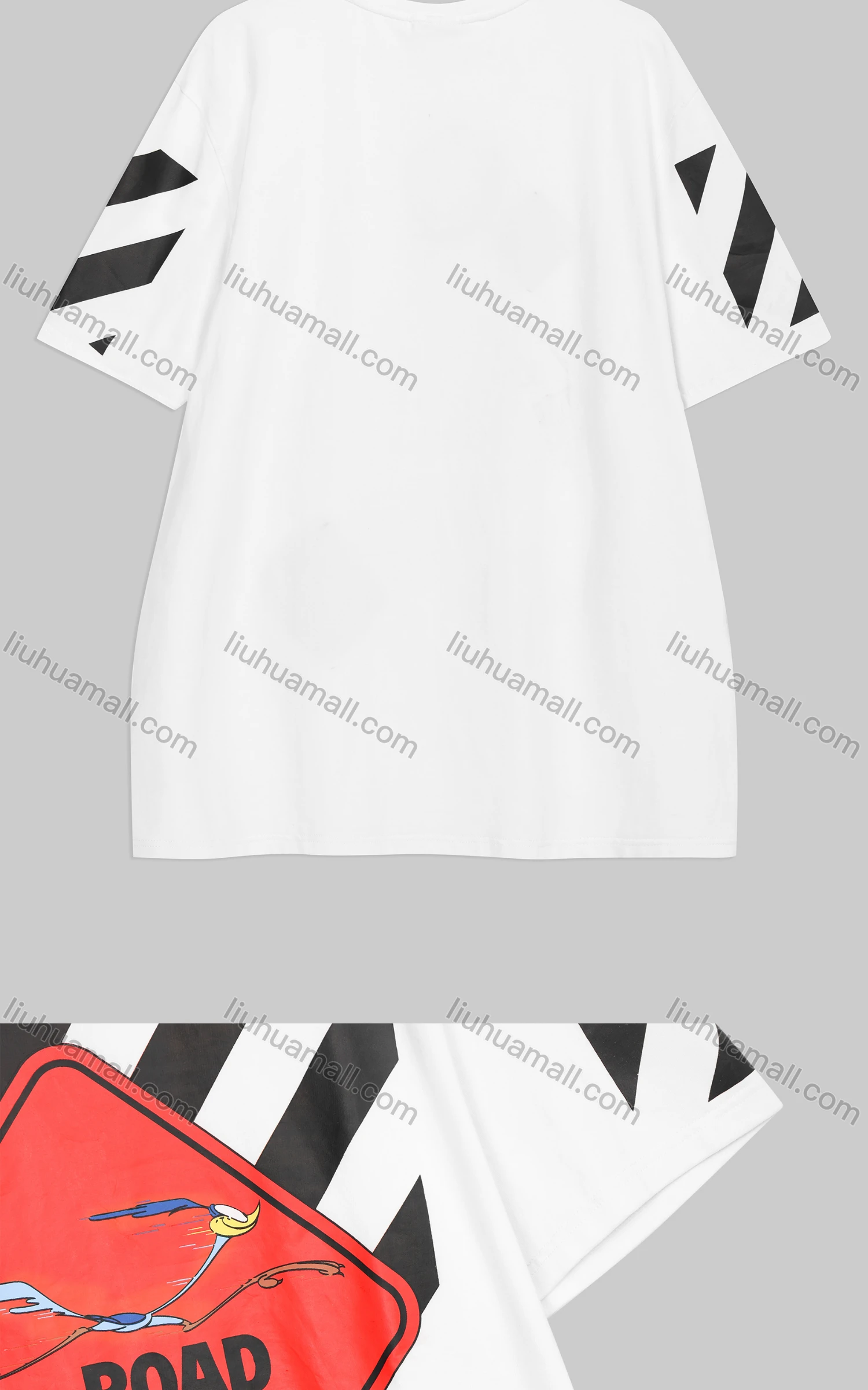 Wholesale Men's Casual Striped Graphic Crew Neck Short Sleeve Tee - Liuhuamall