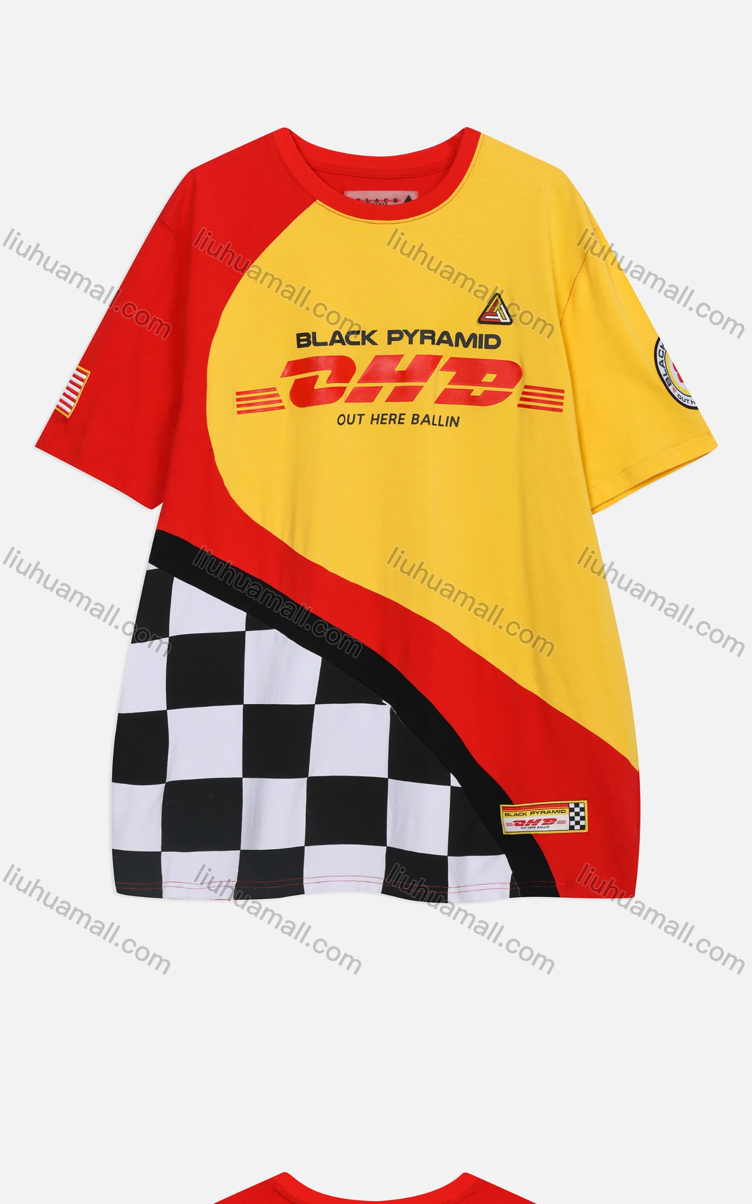 Wholesale Men's Casual Colorblock Flag Crew Neck Short Sleeve Tee - Liuhuamall