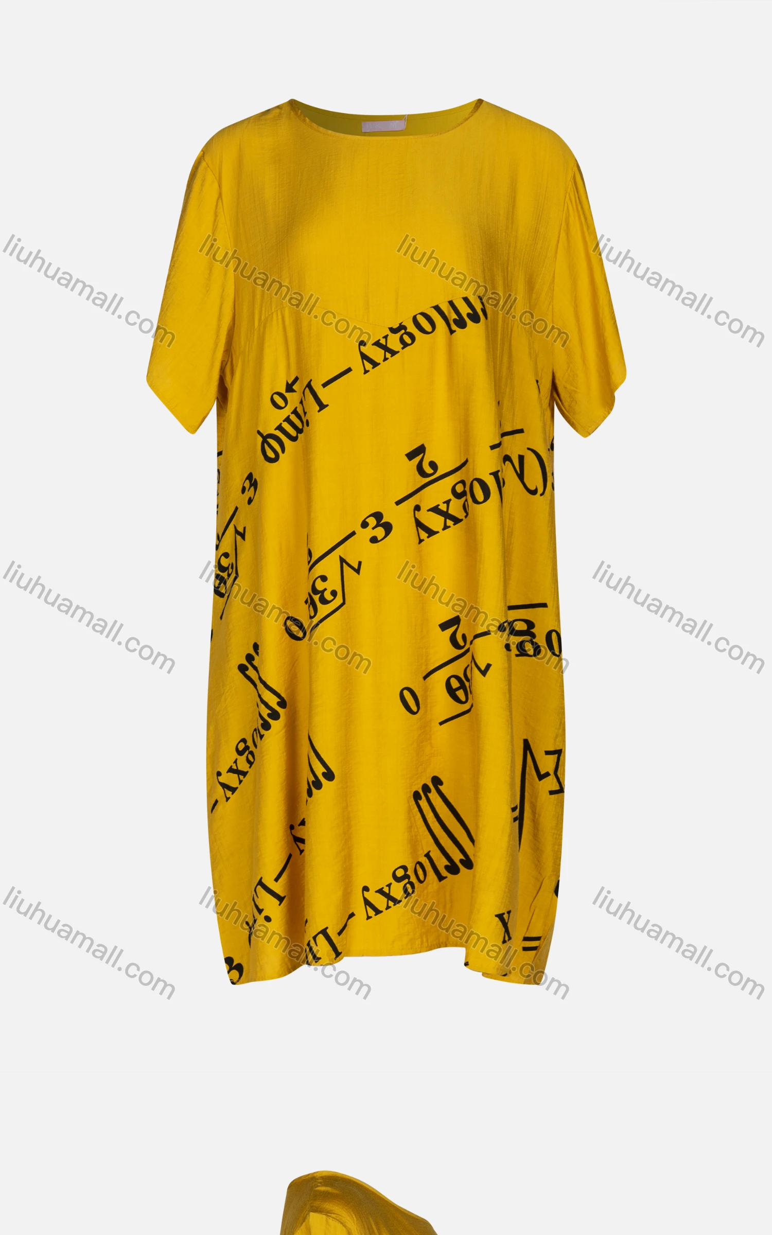Wholesale Women's Casual Crew Neck Short Sleeve Formula Print Dress 2012# - Liuhuamall