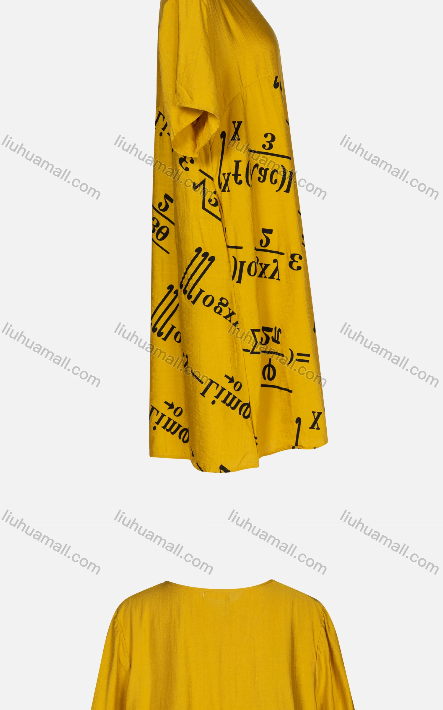 Wholesale Women's Casual Crew Neck Short Sleeve Formula Print Dress 2012# - Liuhuamall