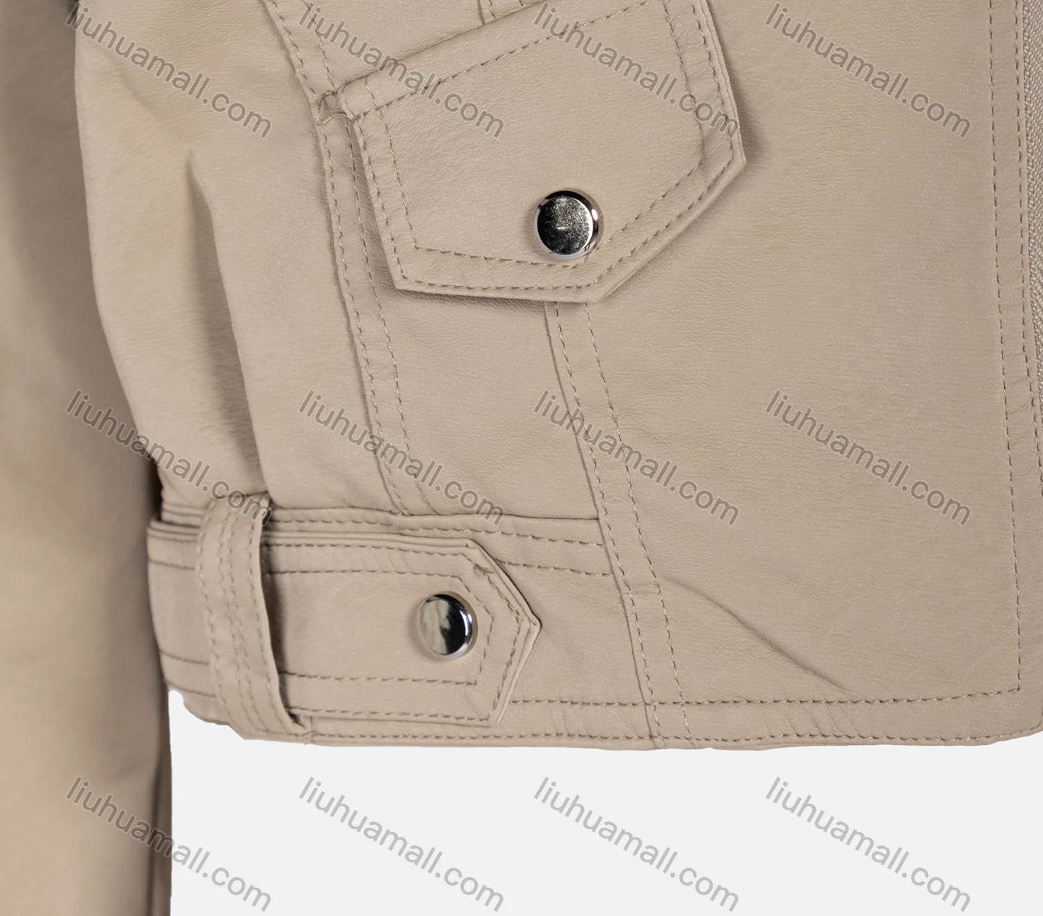 Wholesale Women's Fashion Slim Fit Fuzzy Collar Leather Zipper Crop Leather Biker Jackets 6922# - Liuhuamall