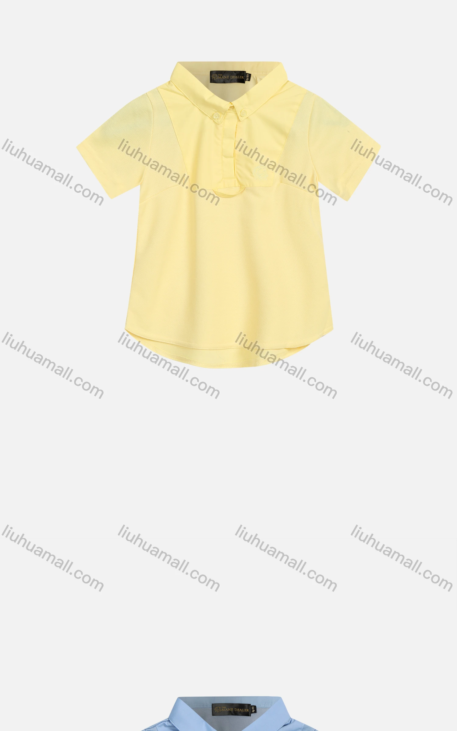 Wholesale Boy's Casual Plain Collared Short Sleeve Button Front Curved Hem Polo Shirt 003# - Liuhuamall