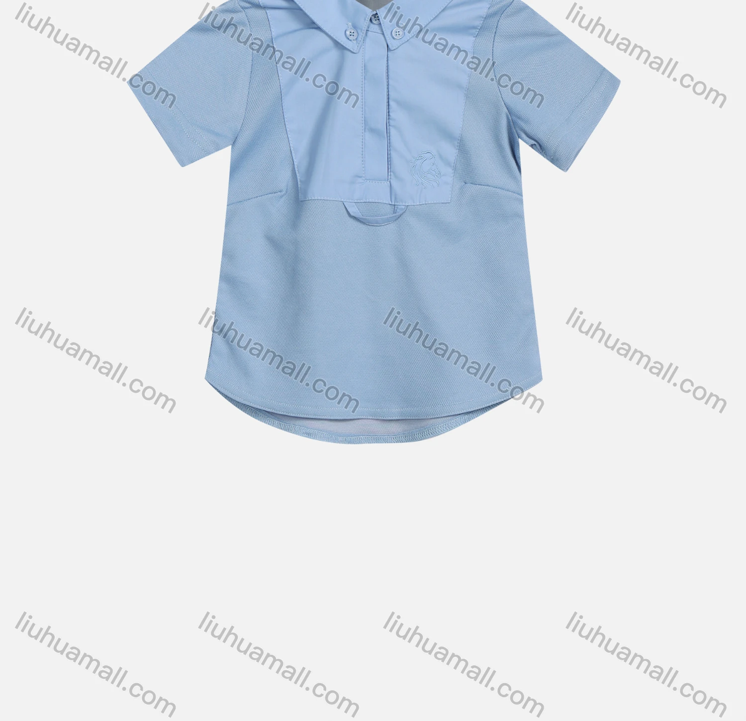 Wholesale Boy's Casual Plain Collared Short Sleeve Button Front Curved Hem Polo Shirt 003# - Liuhuamall