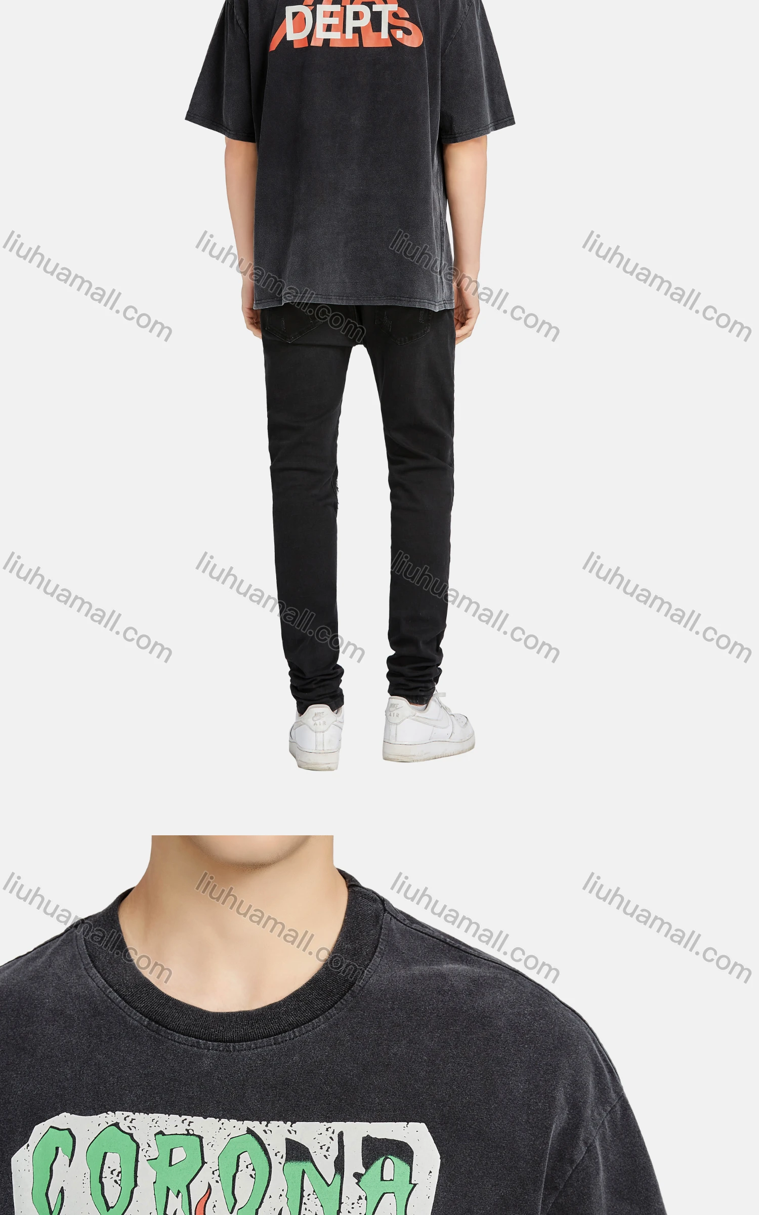 Wholesale Men's Hip Hop Crew Neck Short Sleeve Loose Fit Graphic Letter T-shirt - Liuhuamall