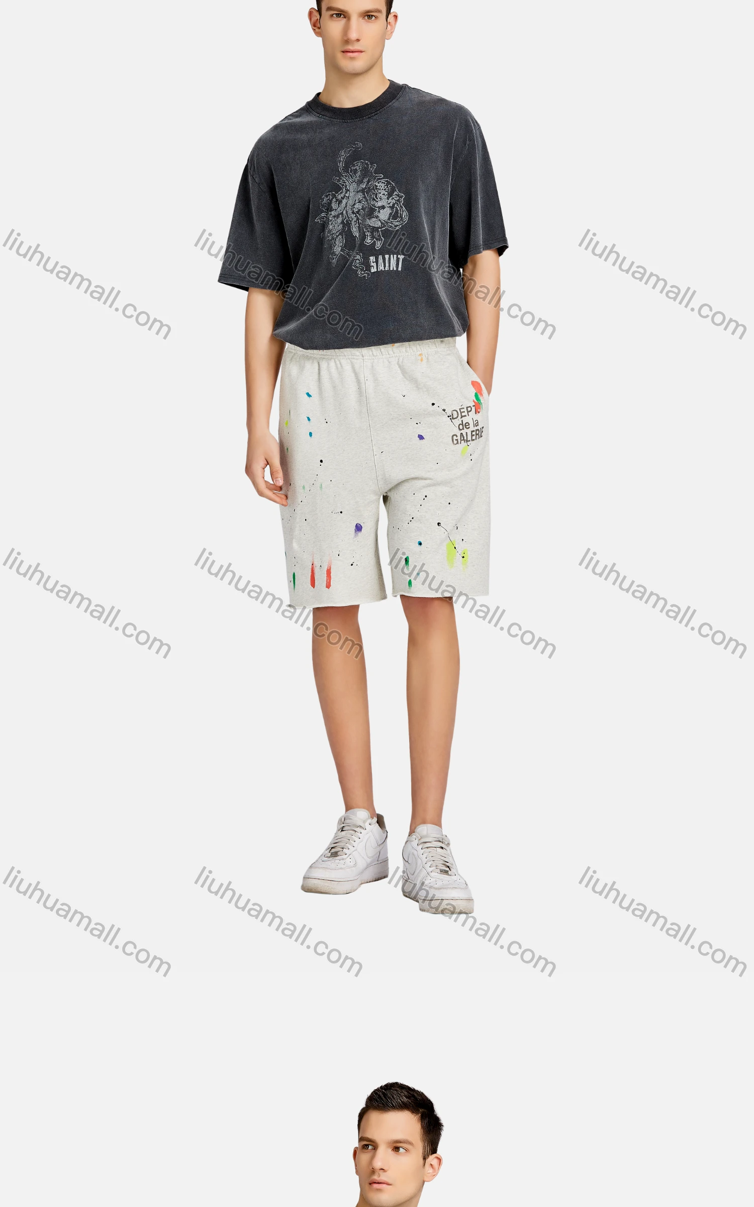 Wholesale Men's Hip Hop Crew Neck Short Sleeve Loose Fit Graphic Letter T-shirt - Liuhuamall