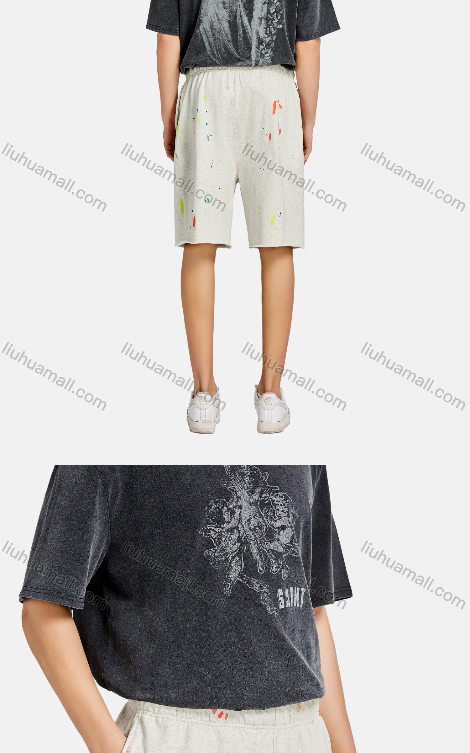 Wholesale Men's Hip Hop Crew Neck Short Sleeve Loose Fit Graphic Letter T-shirt - Liuhuamall