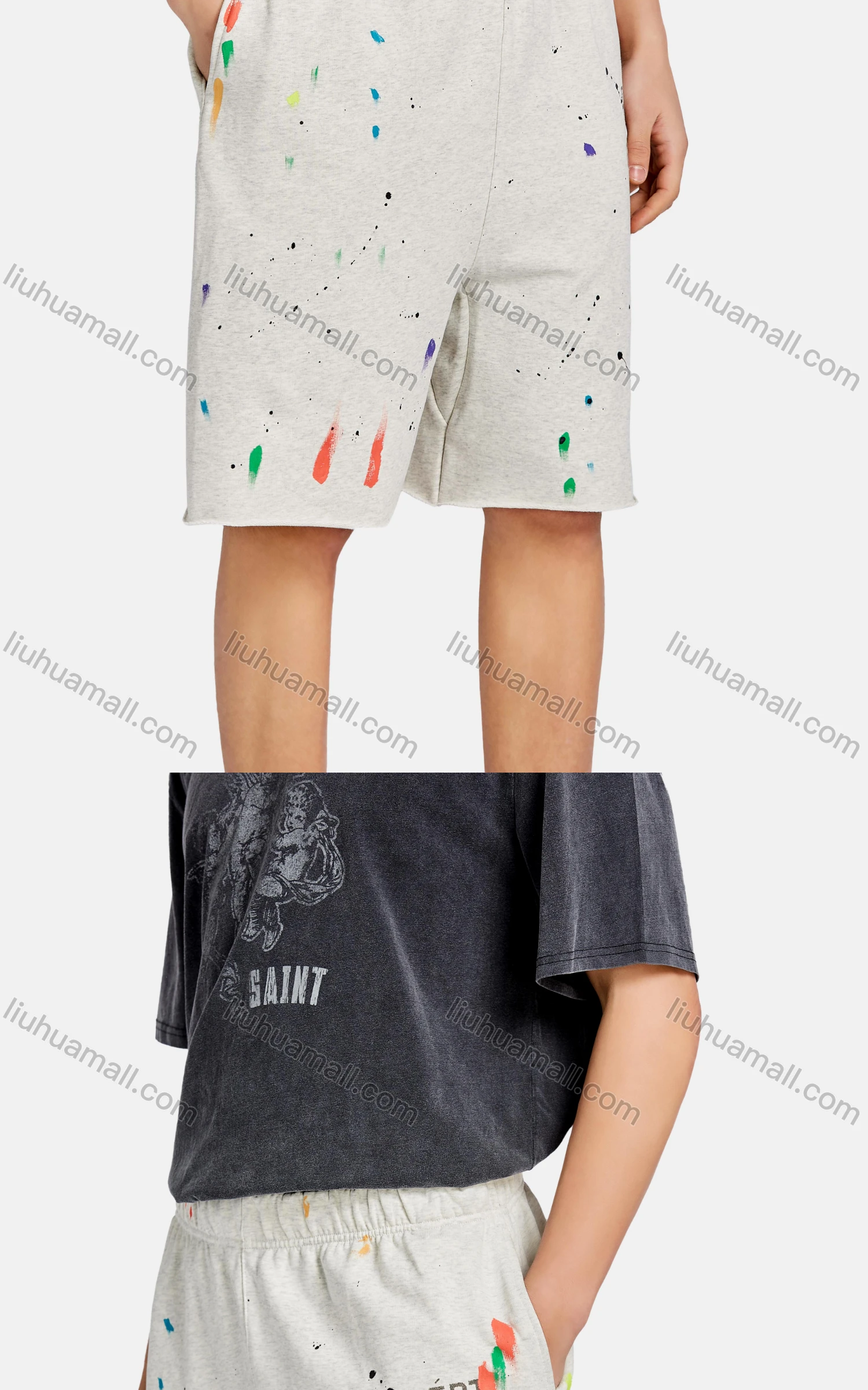 Wholesale Men's Hip Hop Crew Neck Short Sleeve Loose Fit Graphic Letter T-shirt - Liuhuamall