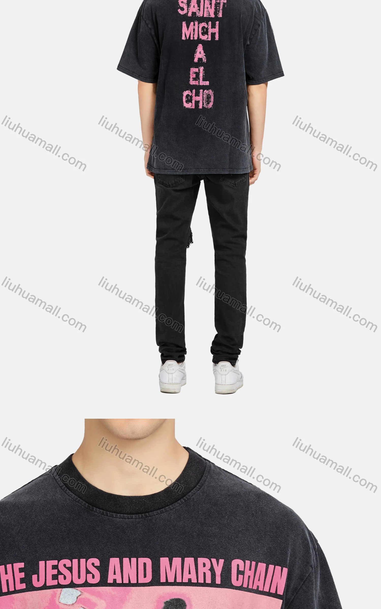 Wholesale Men's Hip Hop Crew Neck Short Sleeve Loose Fit Graphic Letter T-shirt - Liuhuamall