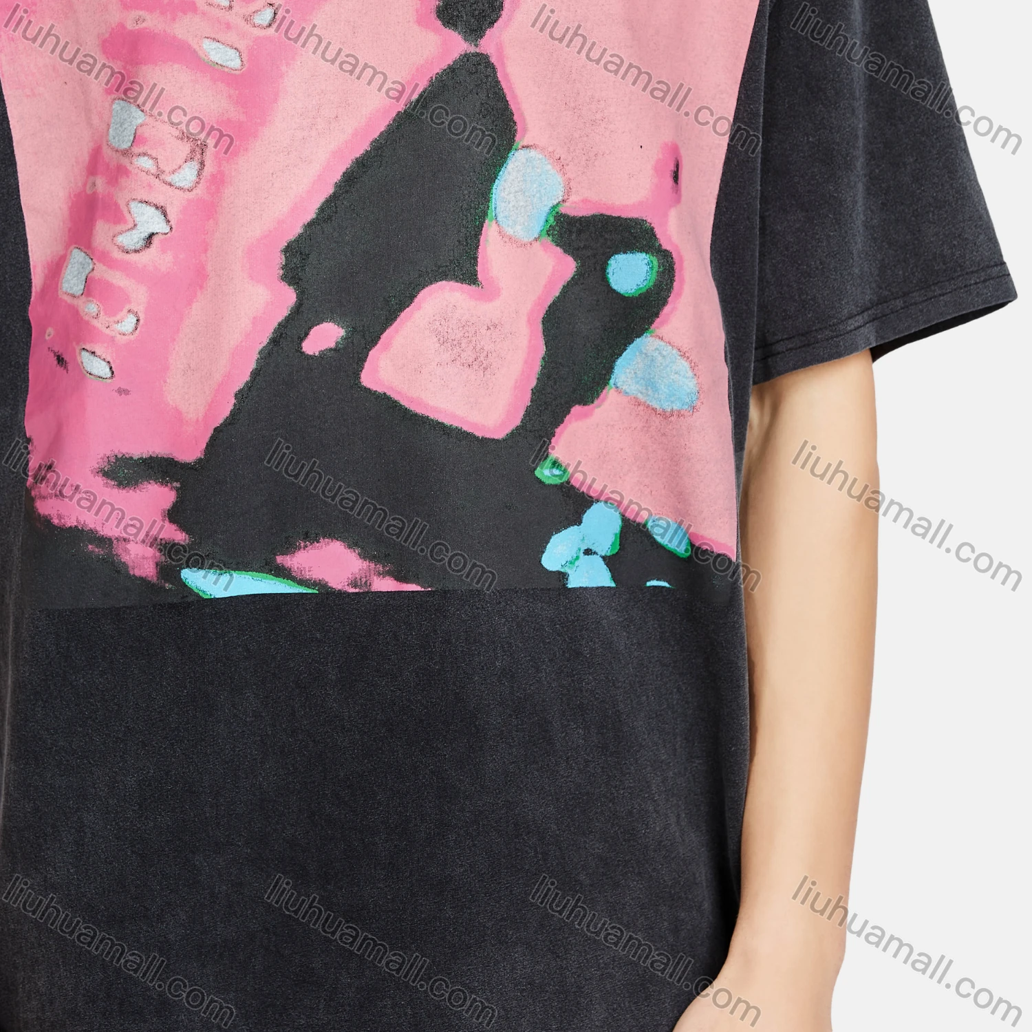 Wholesale Men's Hip Hop Crew Neck Short Sleeve Loose Fit Graphic Letter T-shirt - Liuhuamall
